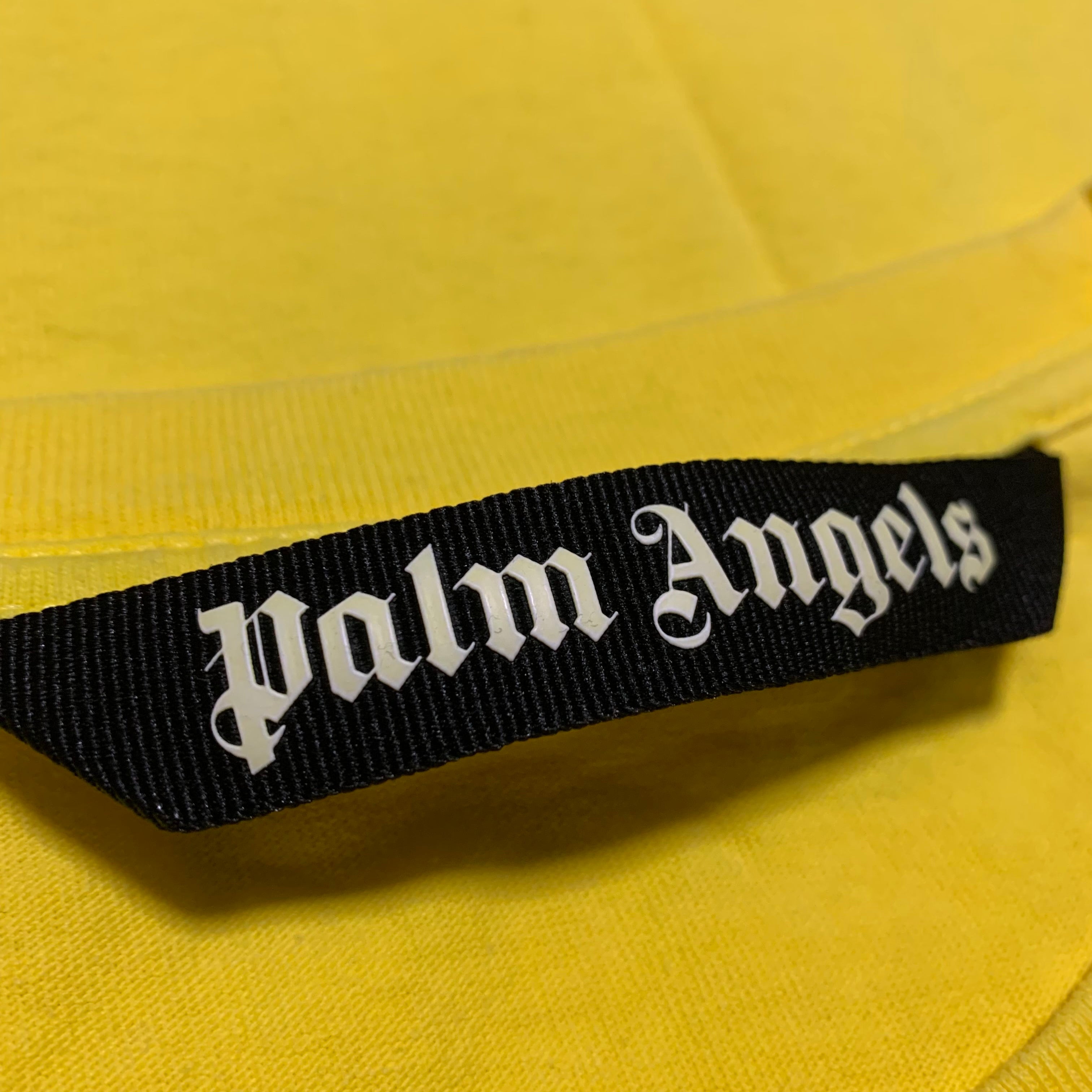 Palm Angels Large Box Logo Graphic Yellow Tee