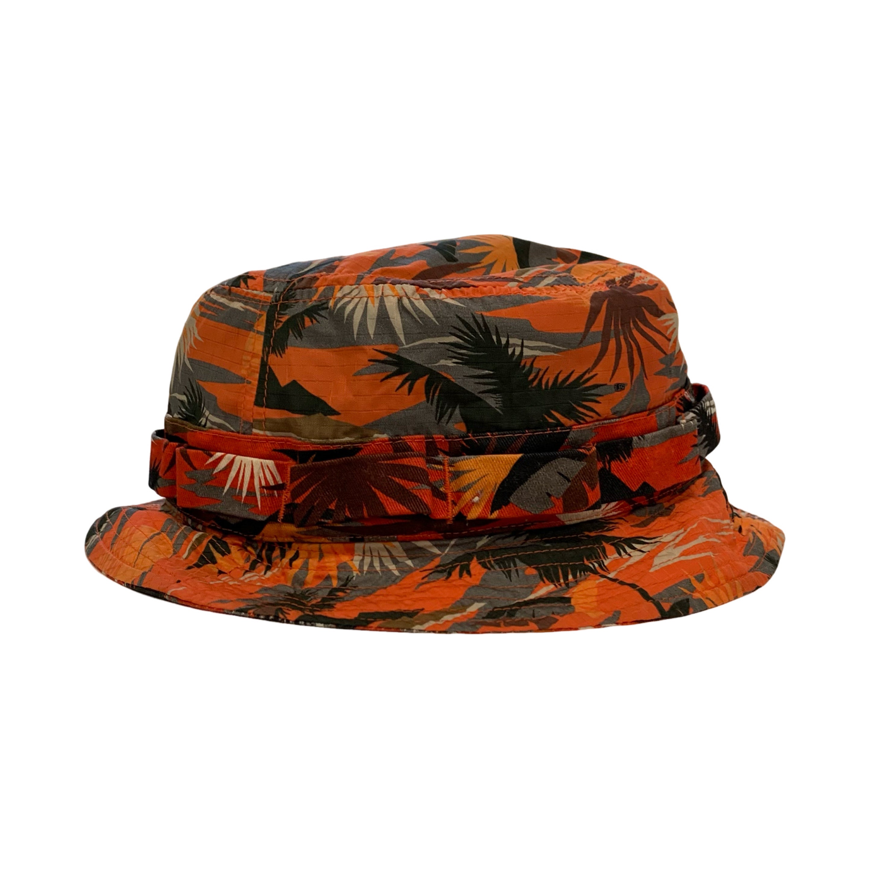 Palm Angels Bucket Hat Hawaii Floral Orange Hat