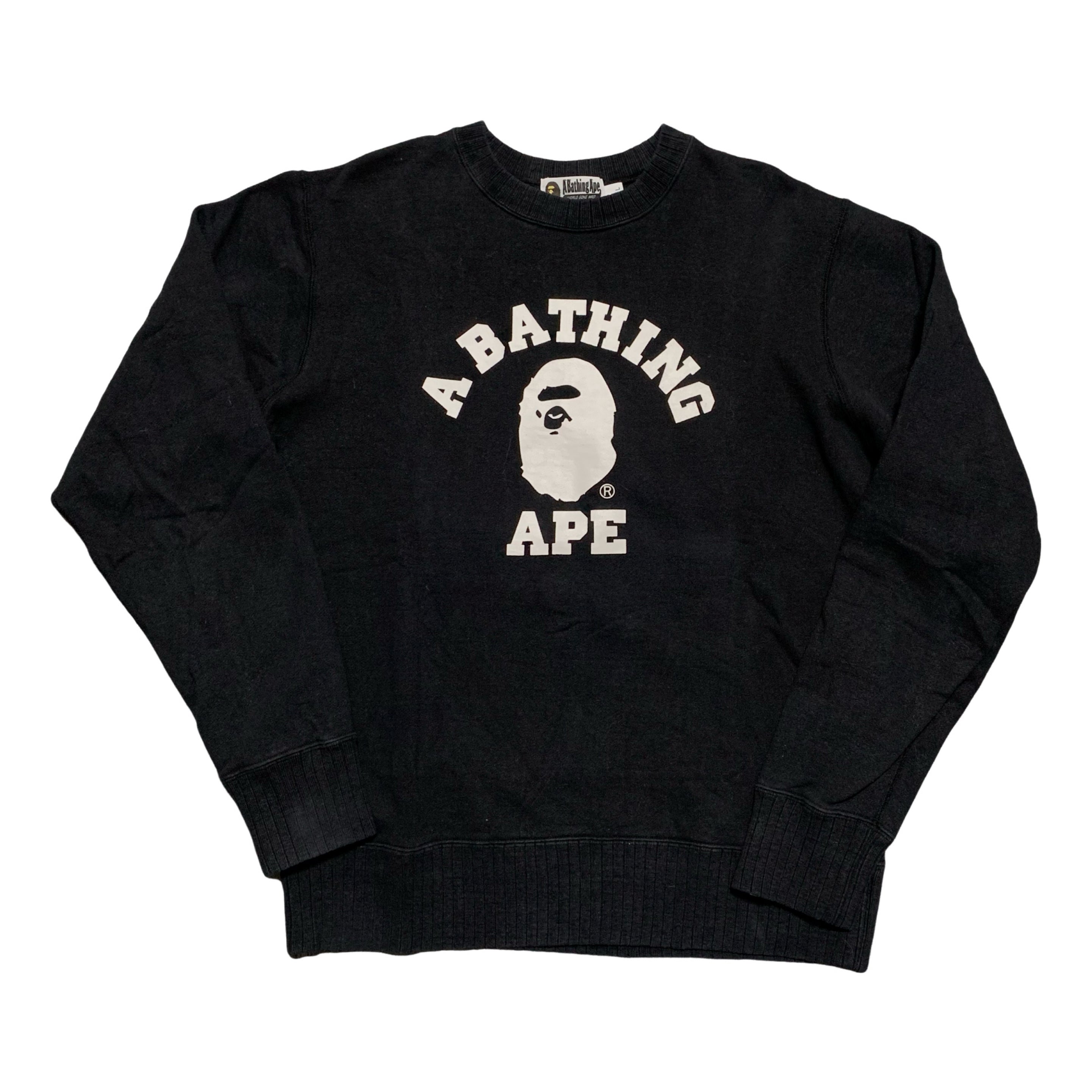 Bape Large College Black Crewneck Sweatshirt A Bathing Ape