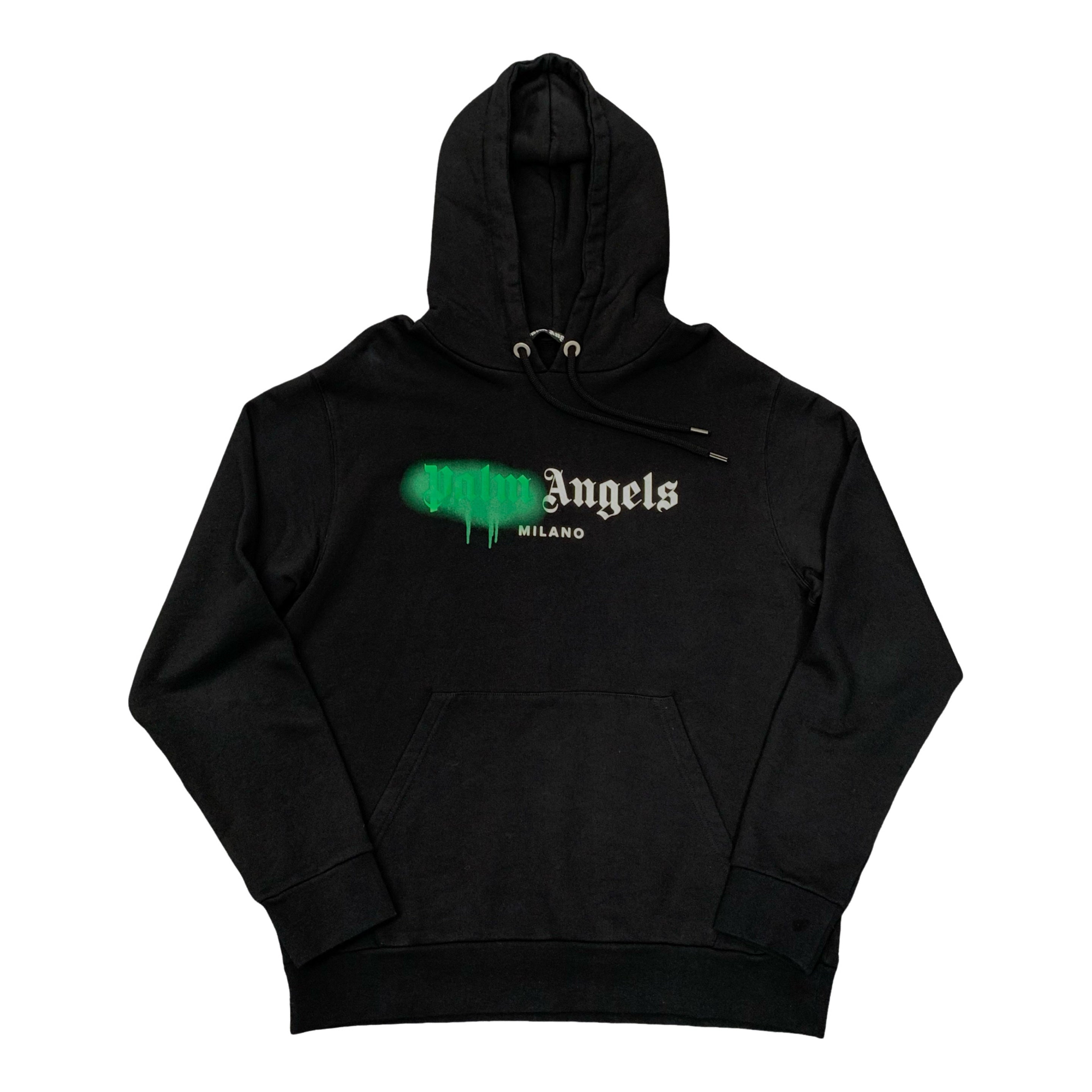 Palm Angels Large Hoodie Milano Sprayed Black Hoodie
