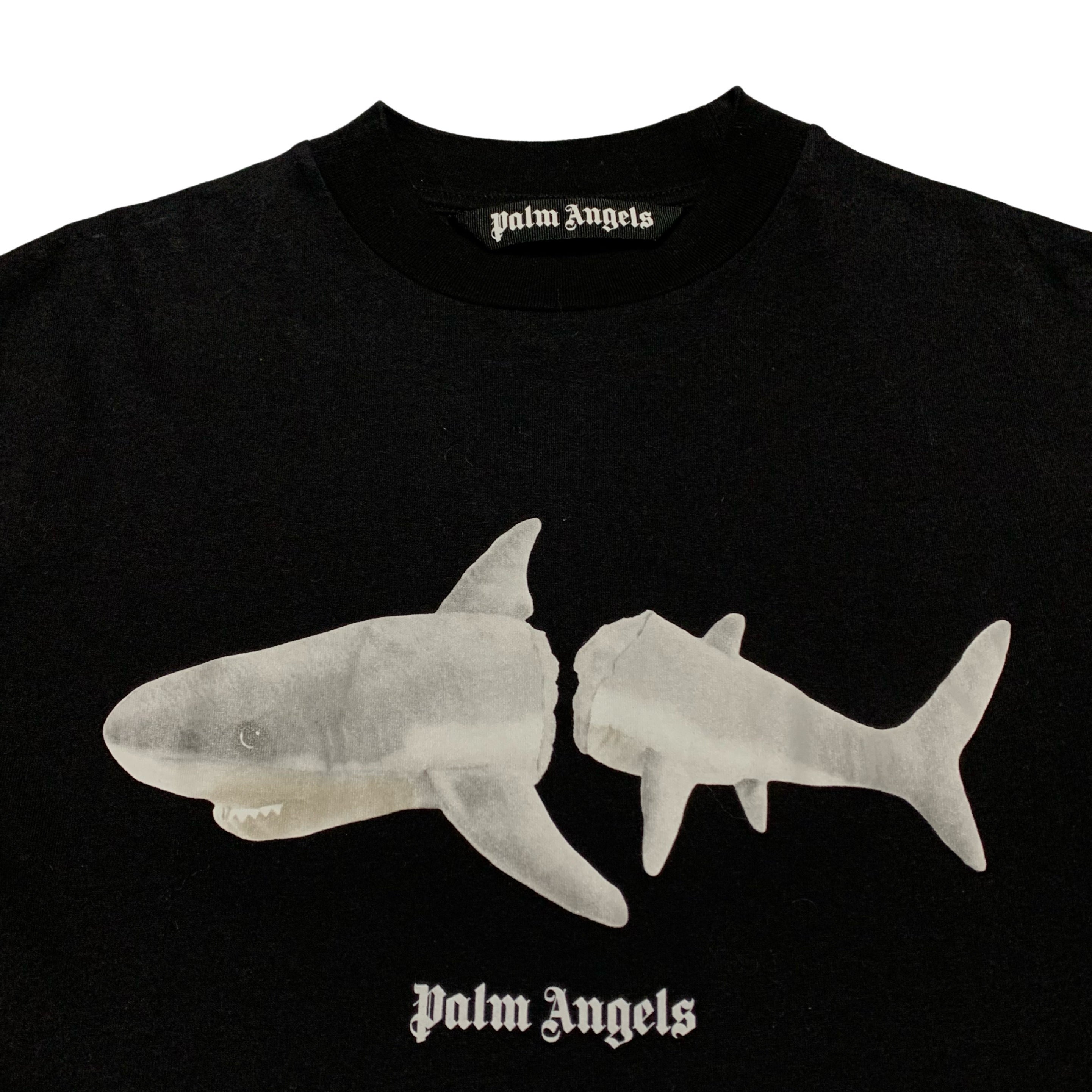 Palm Angels XS Shark Graphic Black Tee