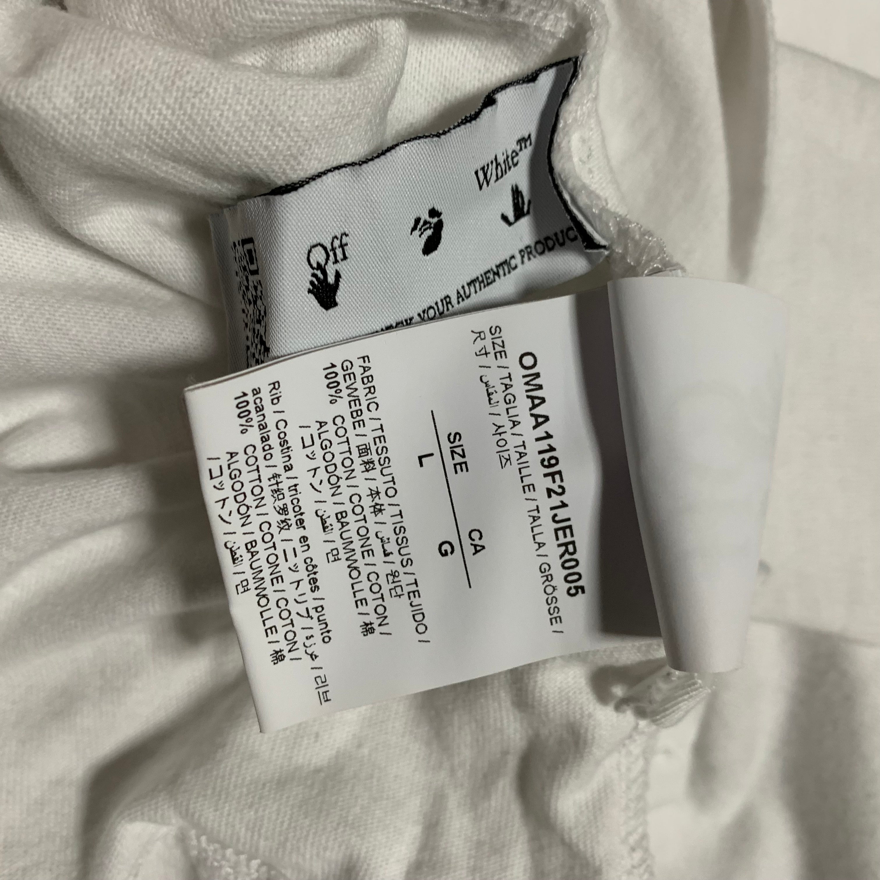 Off White Large Logo Graphic White Tee Virgil Abloh