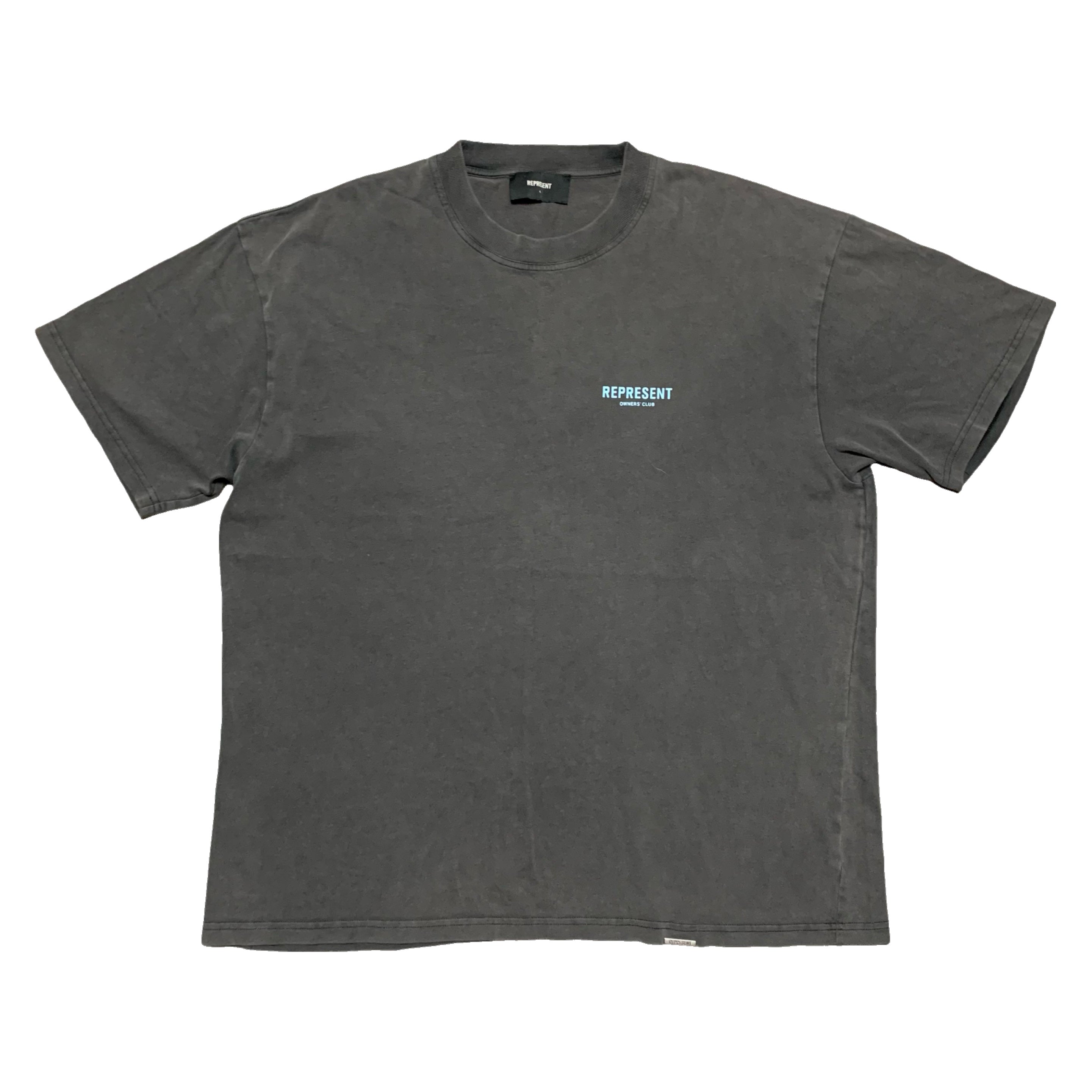 Represent Large Owners Club Vintage Grey Tee Blue