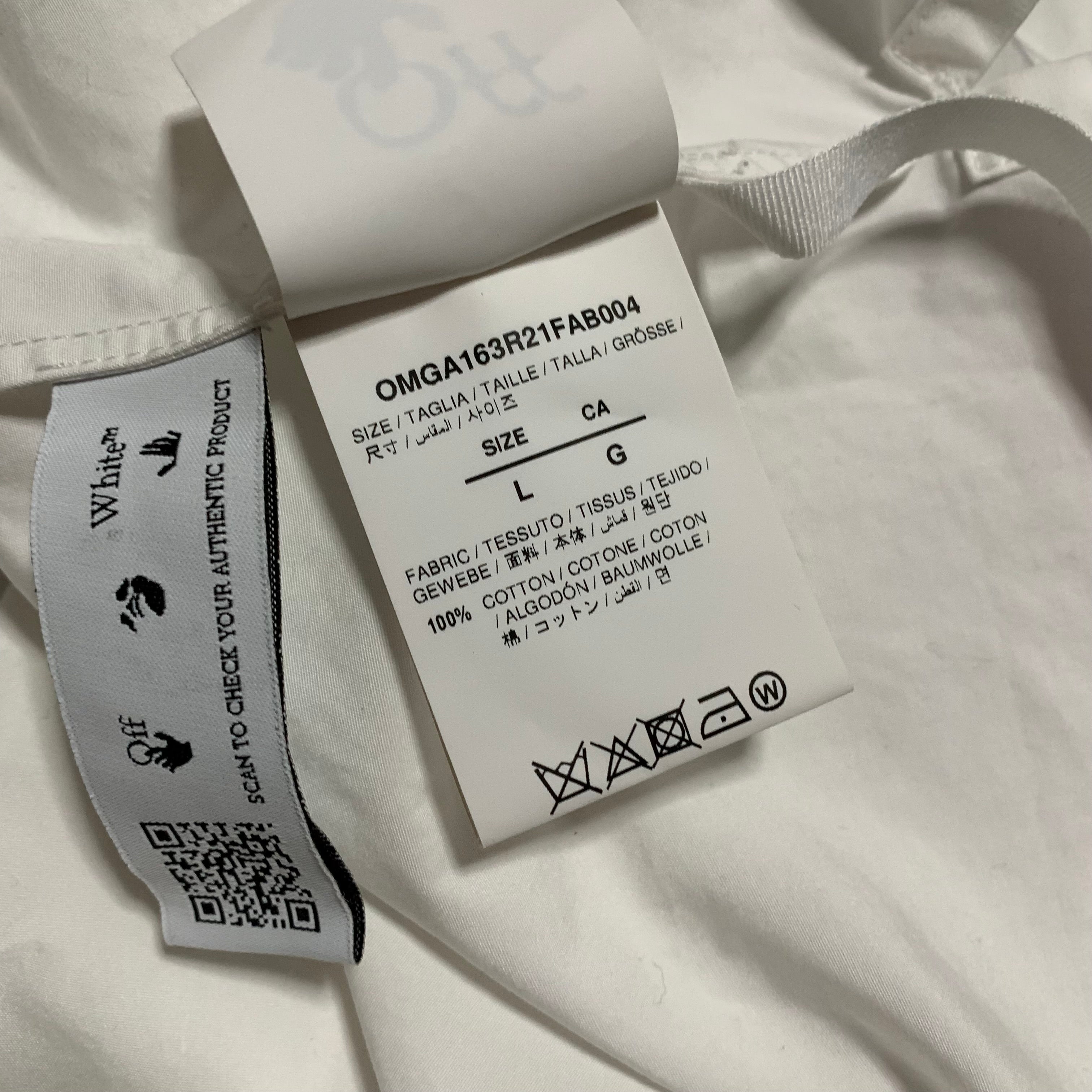 Off White Large Caravaggio Arrows Shirt White Button Short Sleeve Virgil Abloh