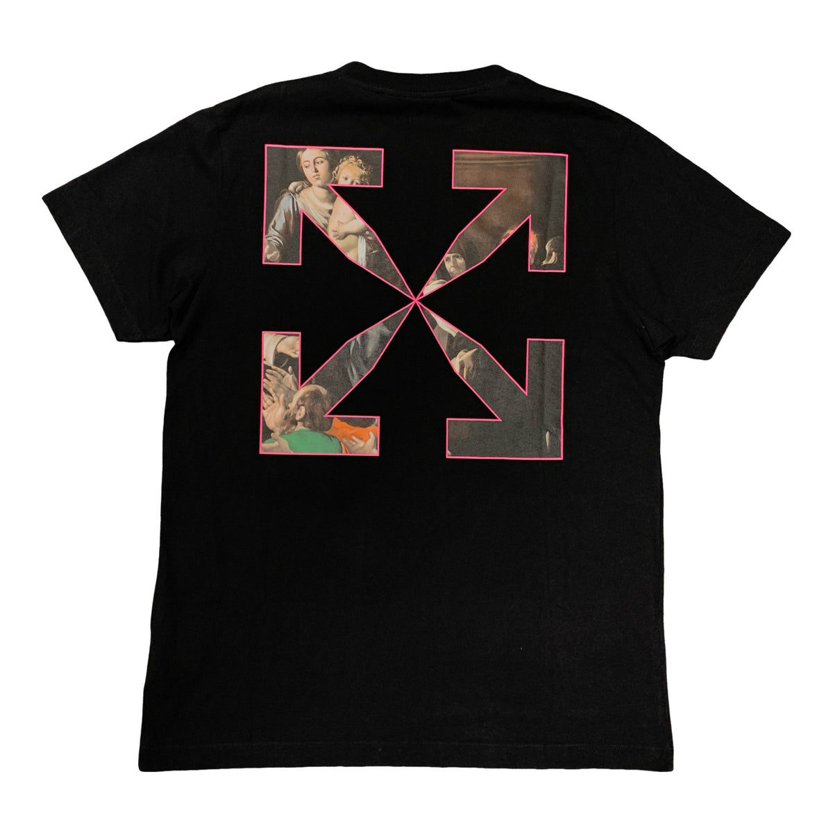 Off White Large Tee Caravaggio Painting Arrows White T-Shirt Virgil Abloh