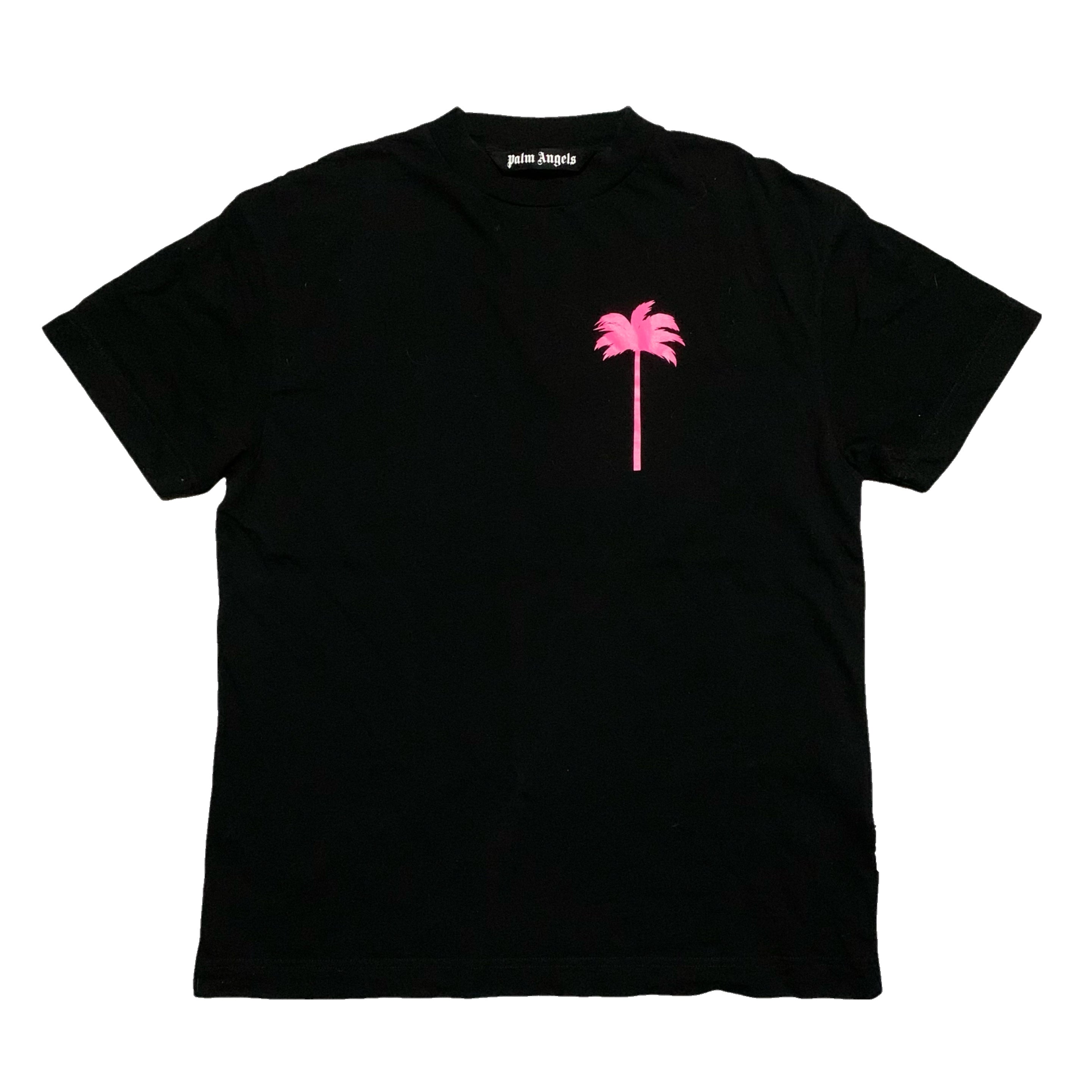 Palm Angels Large Palm Tree Pink Black Tee 2021