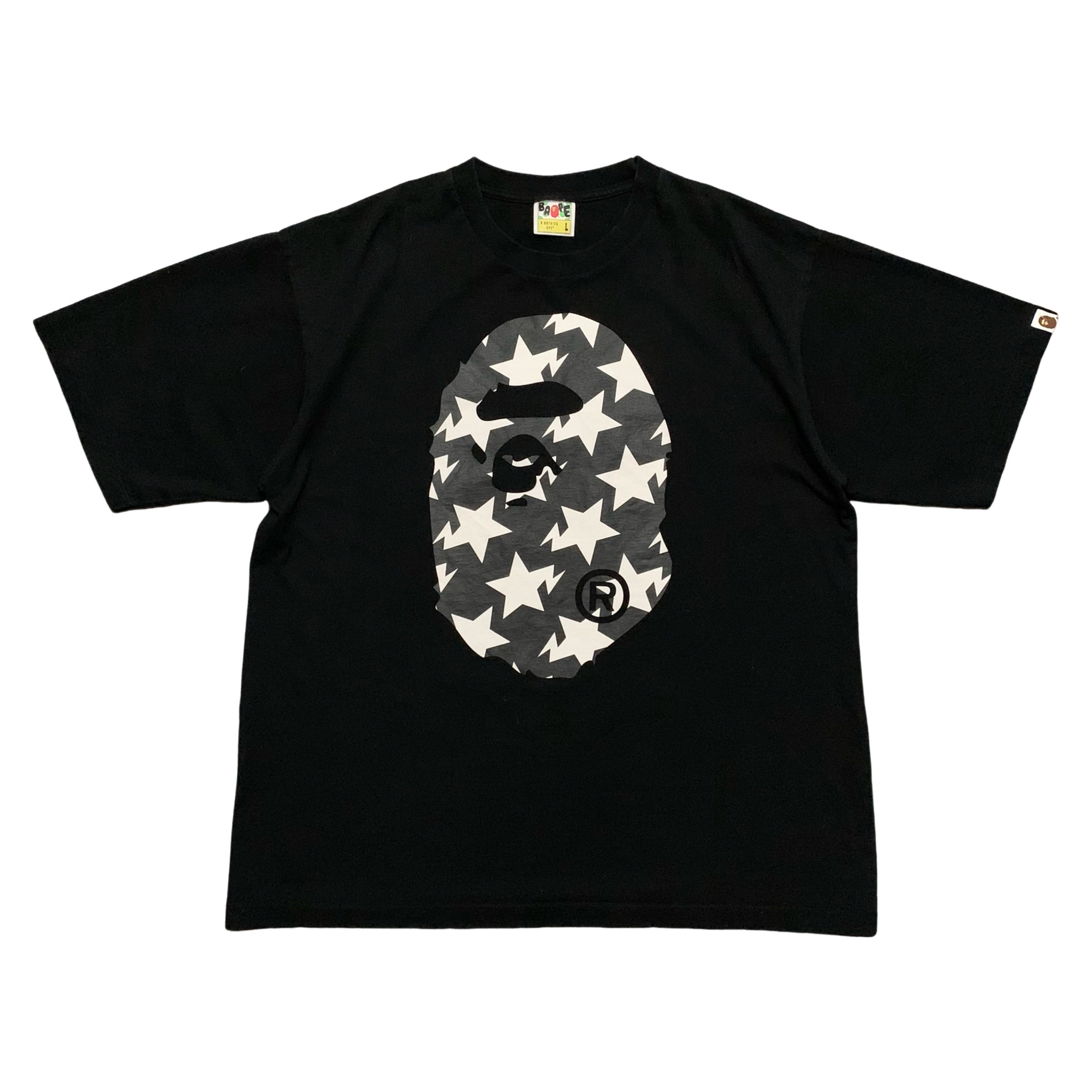 Bape Large Ape Head Bape Sta Black Tee A Bathing Ape