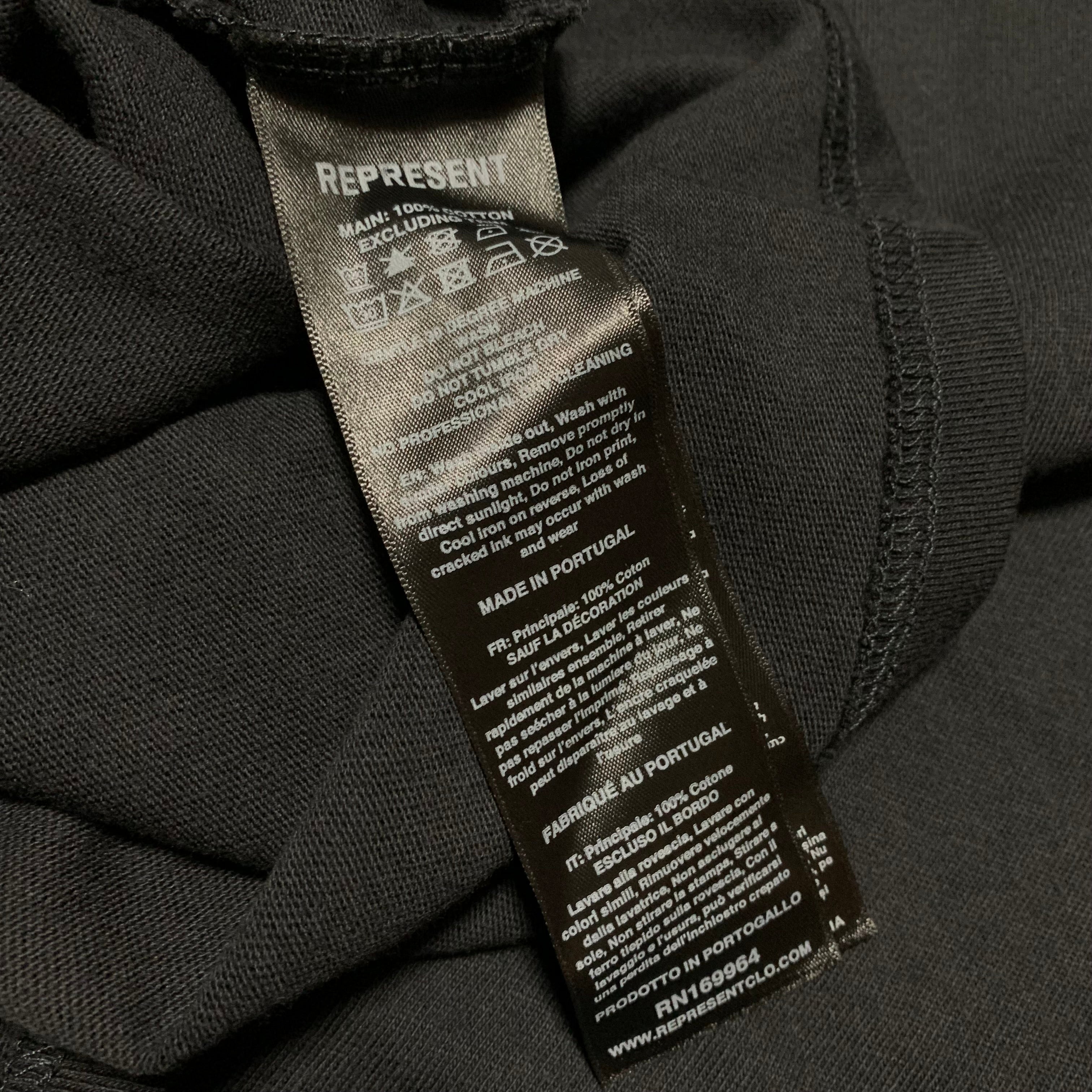 Represent Small Double Distilled Off Black Tee