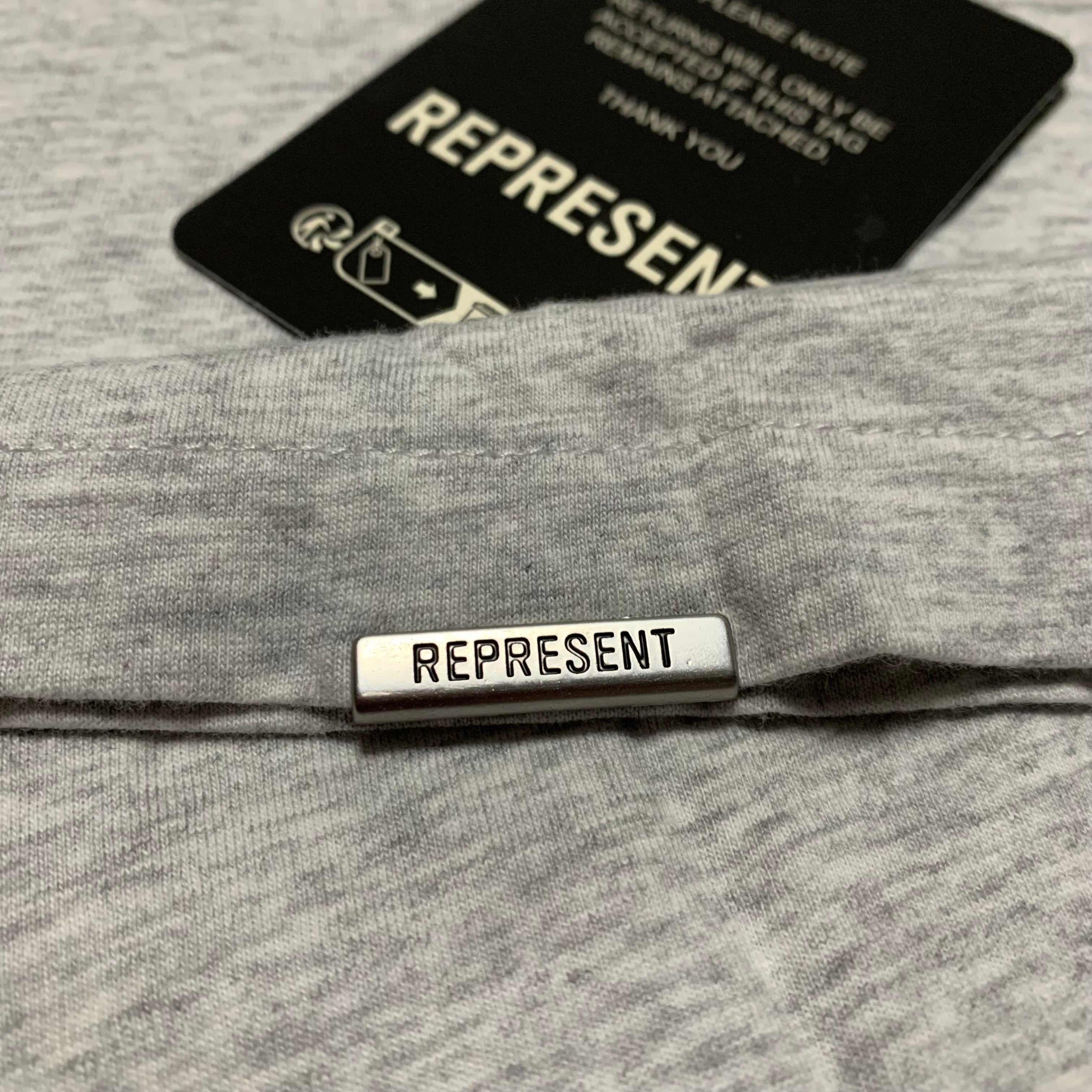 Represent Small Initial Marl Ice Grey Tee Regular Fit