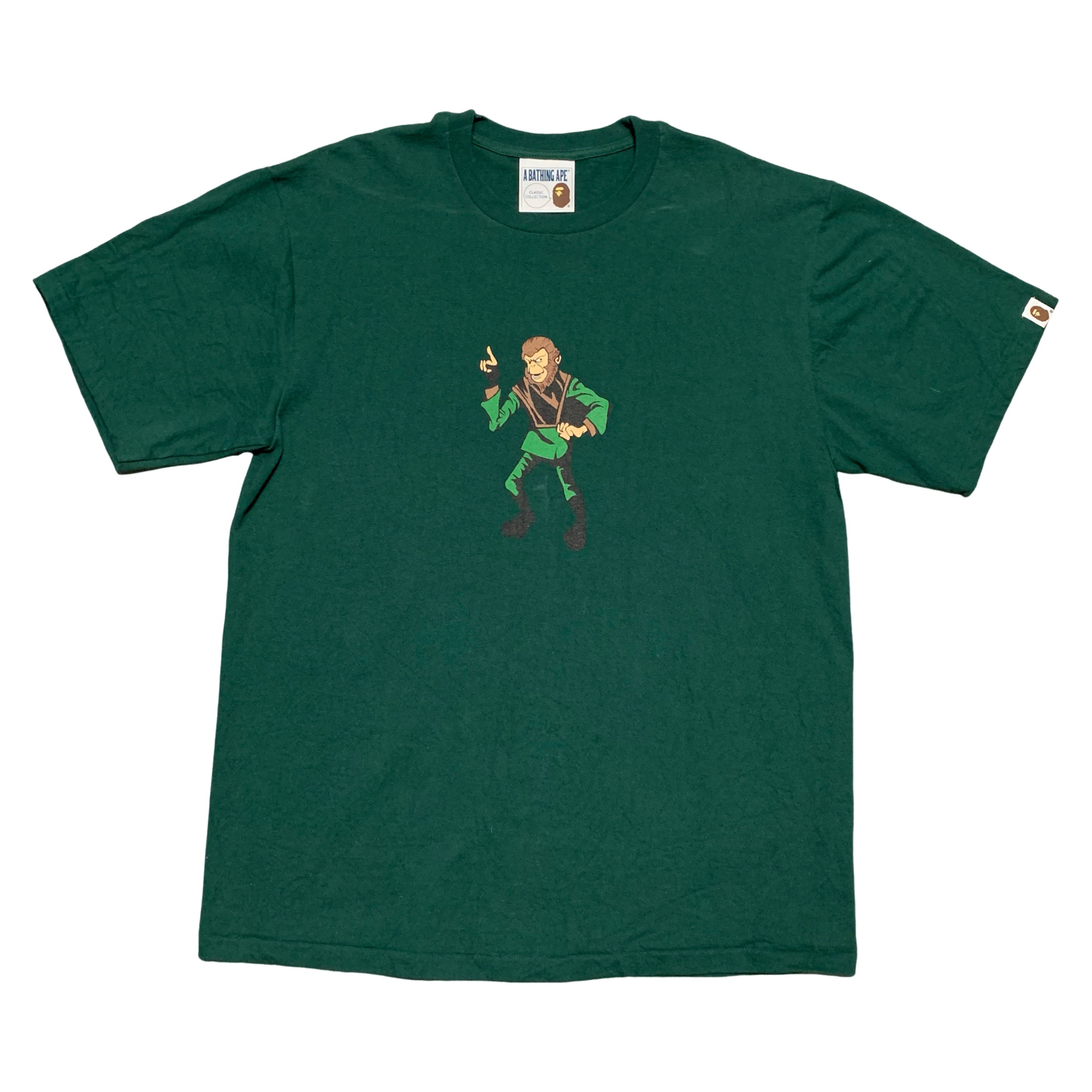 Bape XL Busy Works Bathing Ape Graphic Green Tee