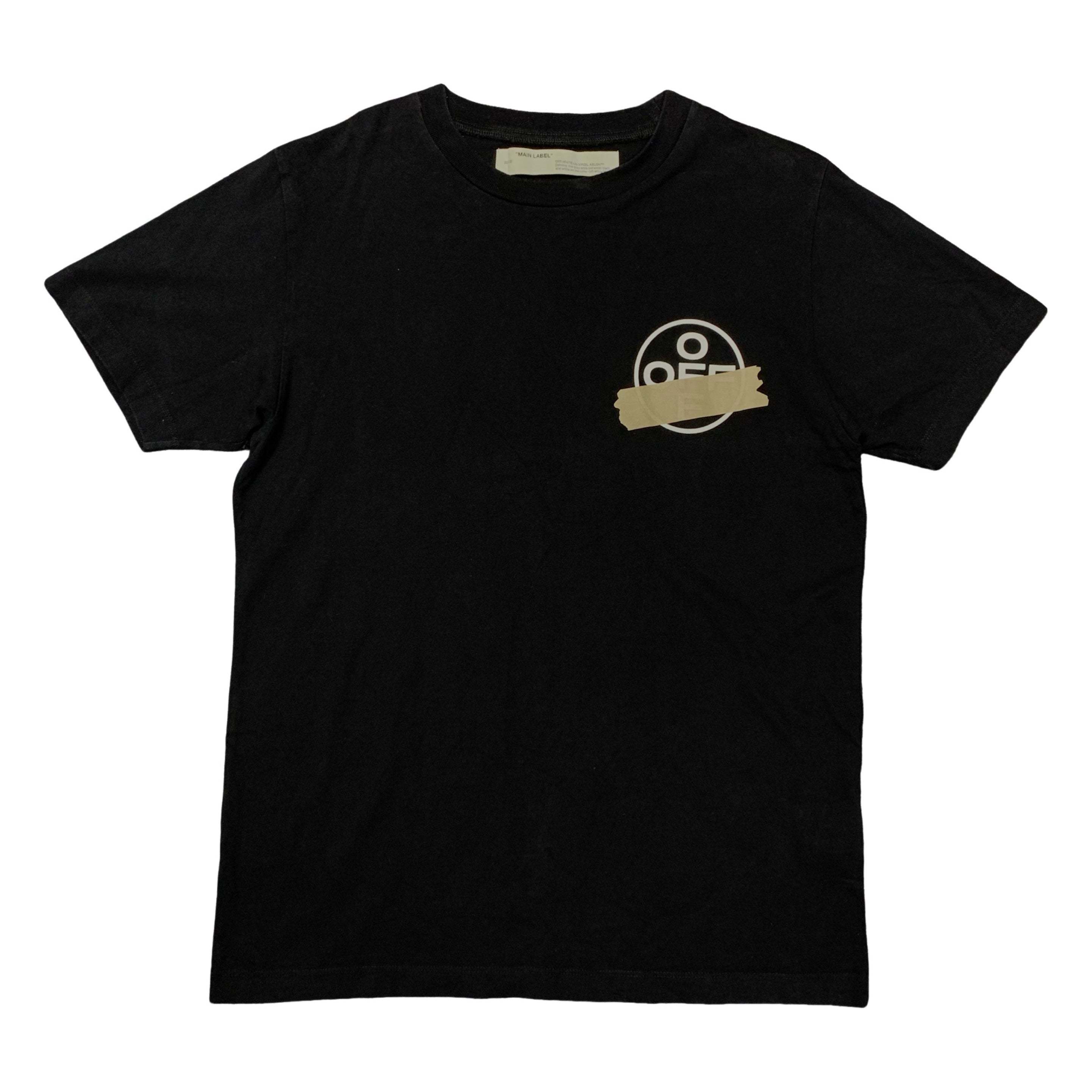 Off White Medium Tee Tape Arrows Black T-Shirt Virgil Abloh