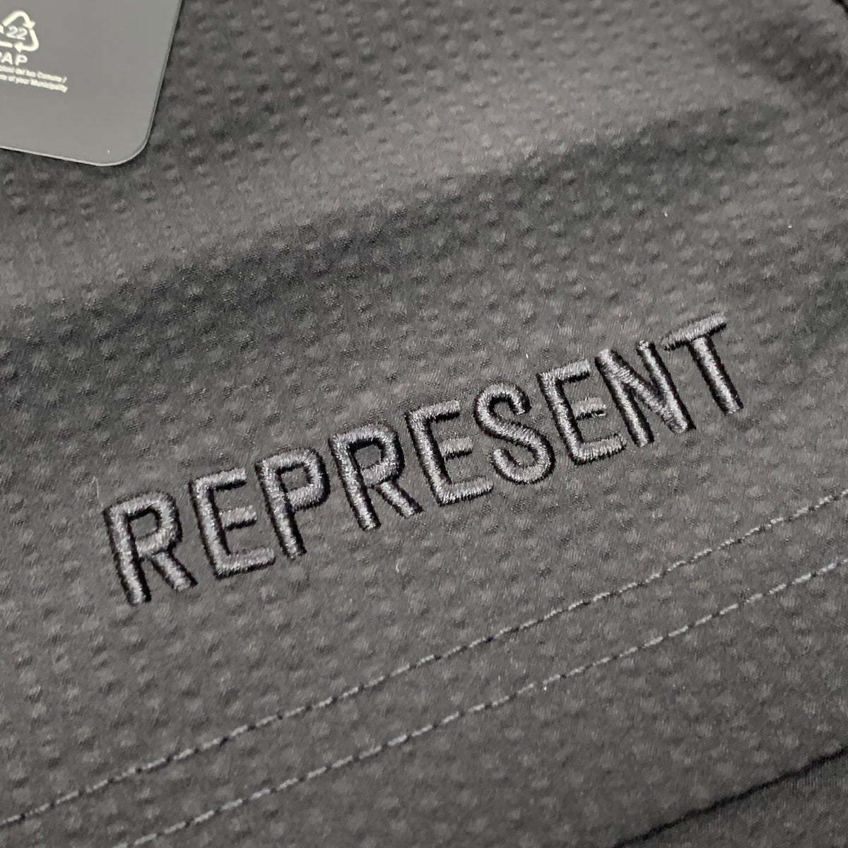 Represent Small Swim Shorts Seersucker Smart Black Swim Shorts