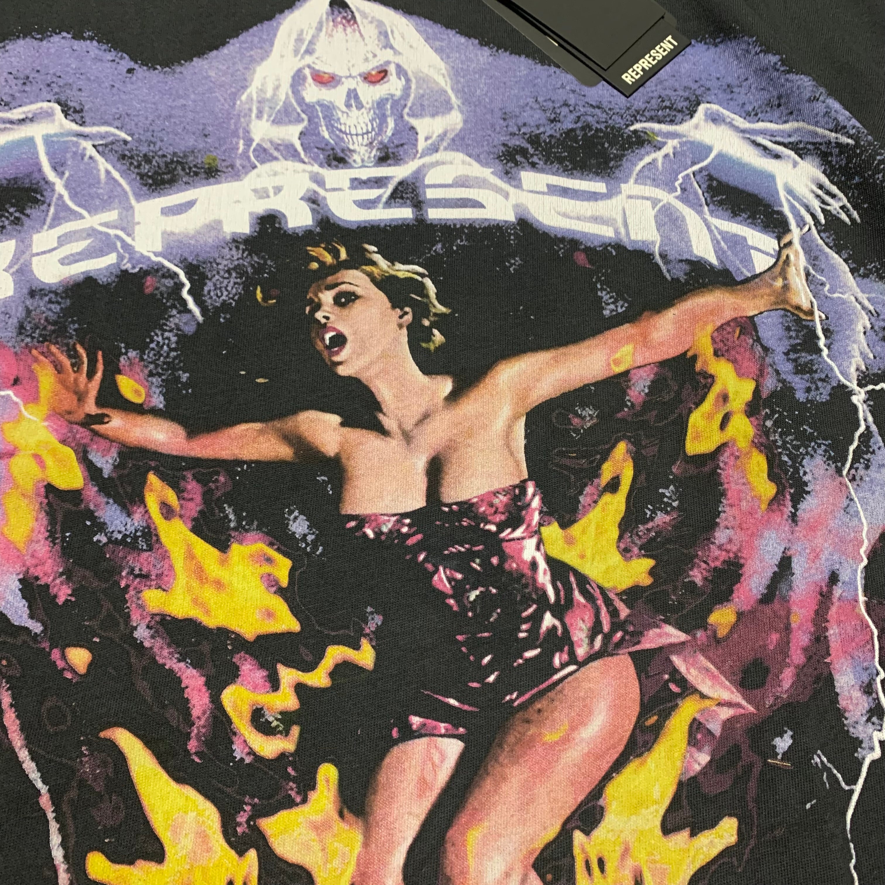 Represent XL Spirit Reaper Vintage Black Tee