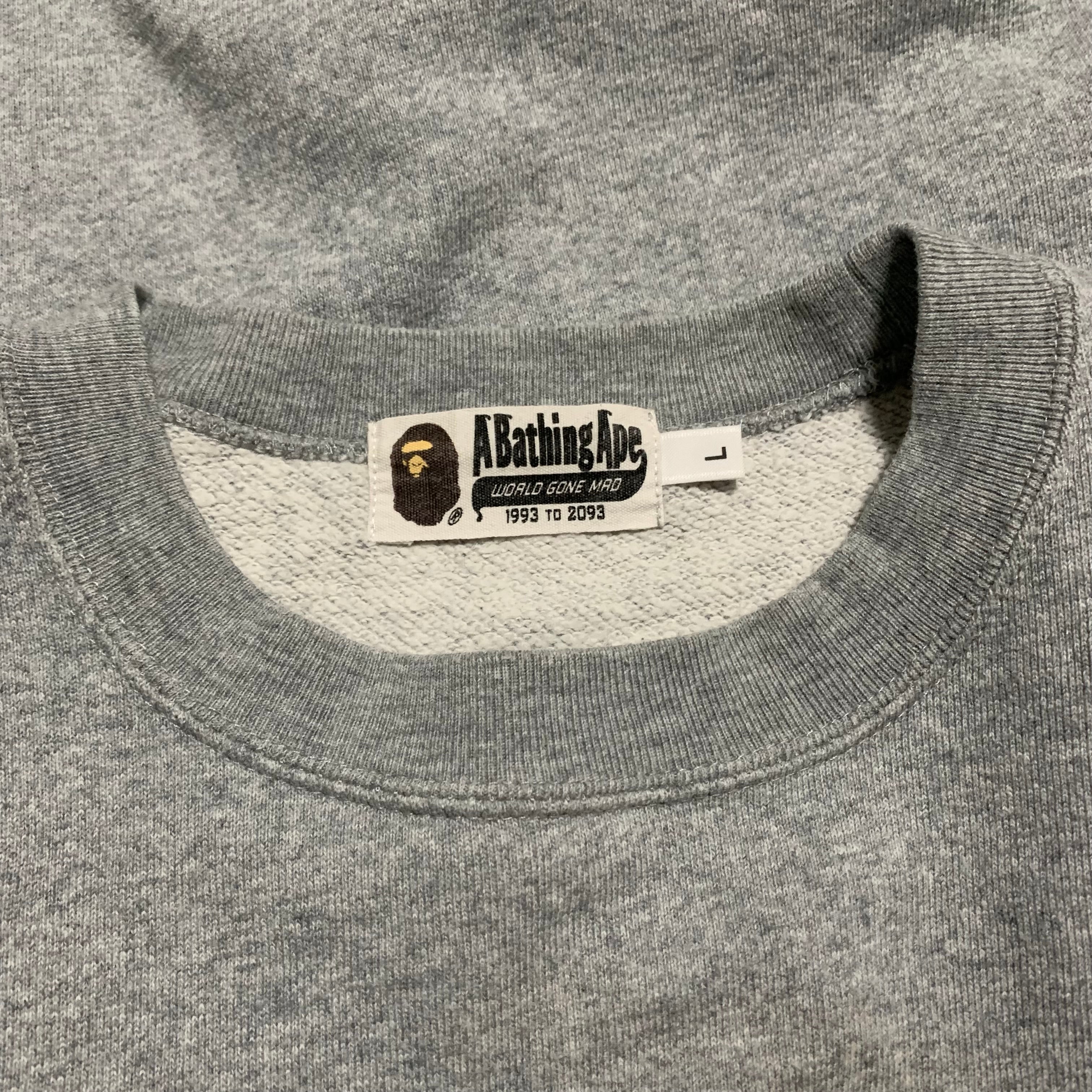 Bape Large Gold By Bathing Ape Grey Sweater Sweatshirt Crewneck A Bathing Ape