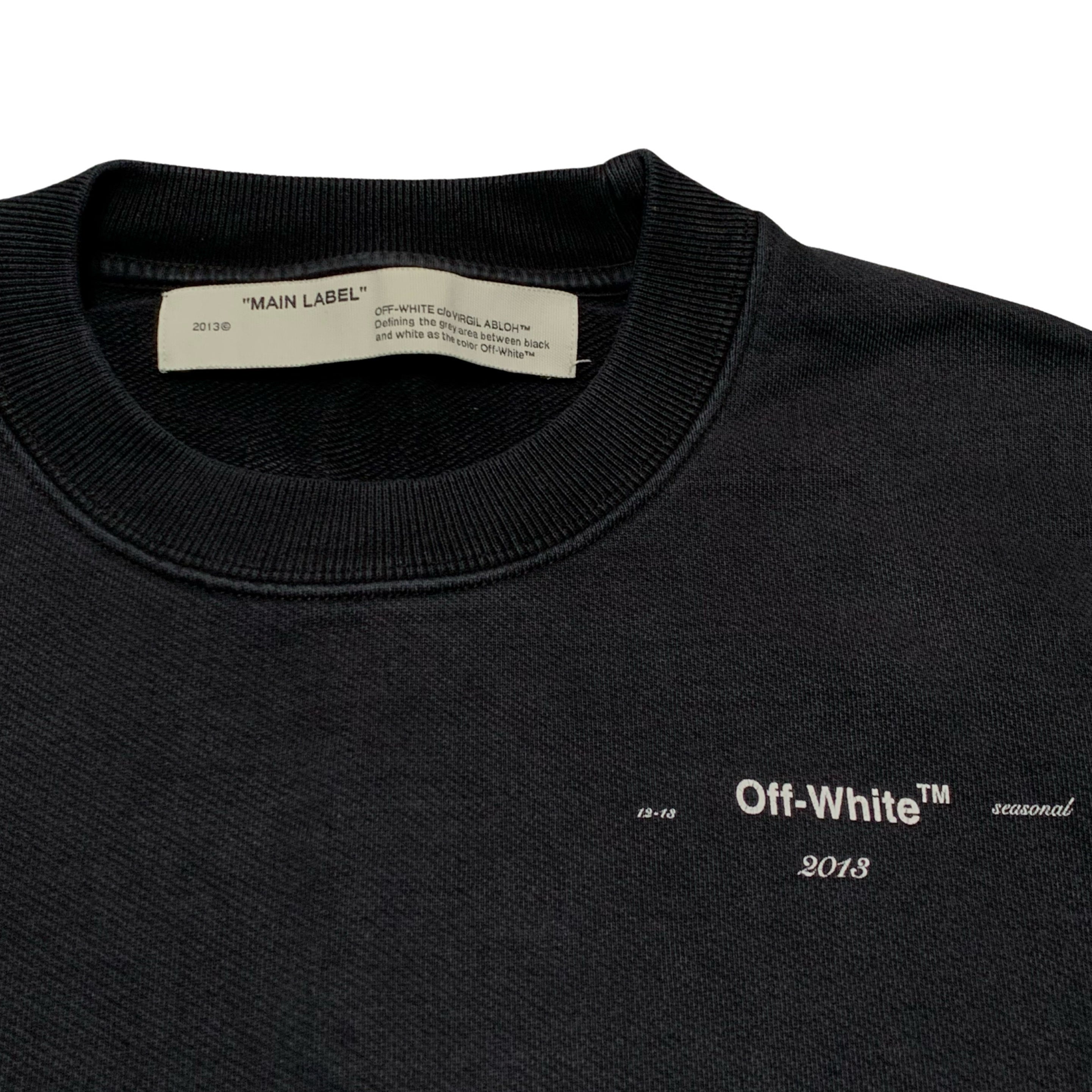 Off White Small Arrows Coral Black Sweatshirt Crewneck Pocket Virgil Abloh Unisex