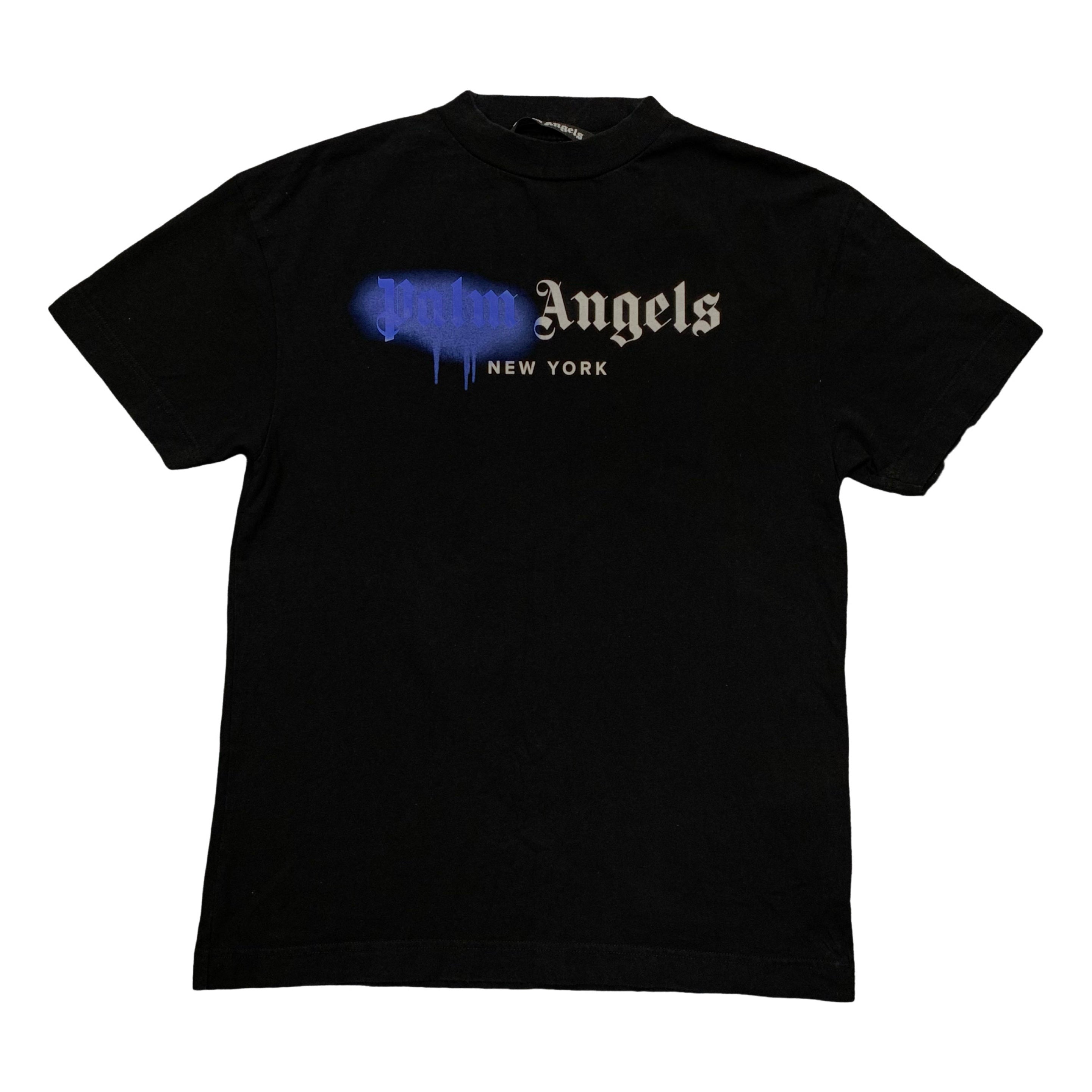 Palm Angels Small Tee New York Sprayed Black T-Shirt
