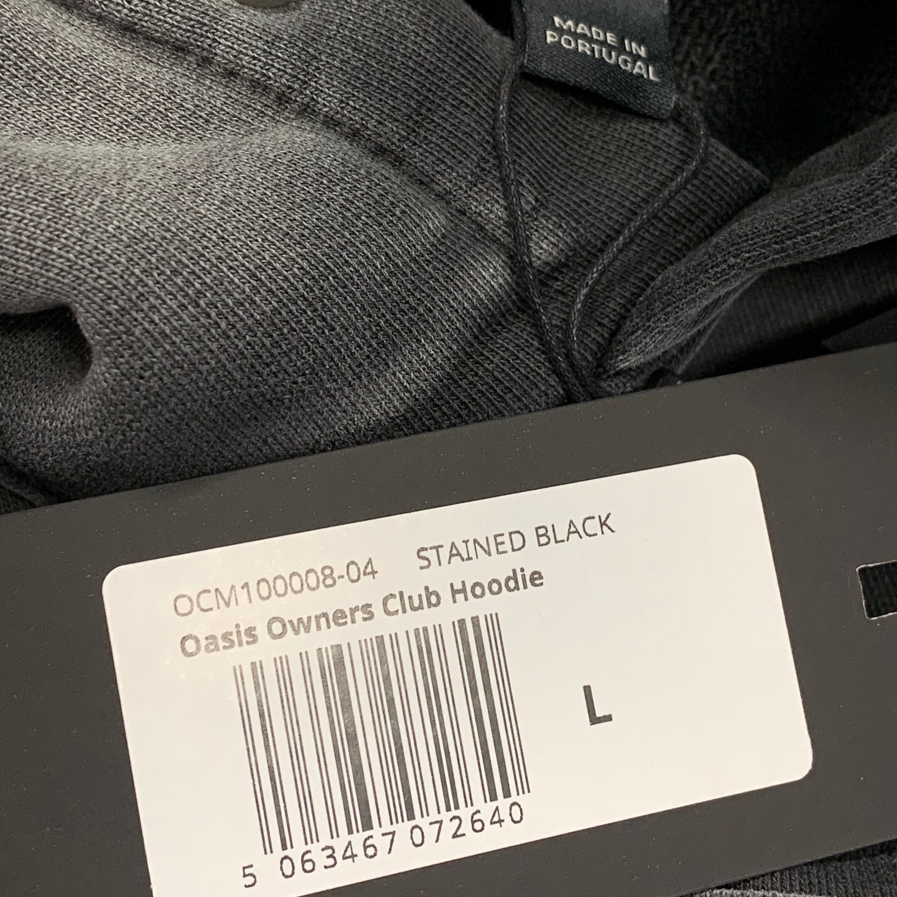 Represent Large Hoodie Oasis Owners Club Stained Black Hoodie (£170)