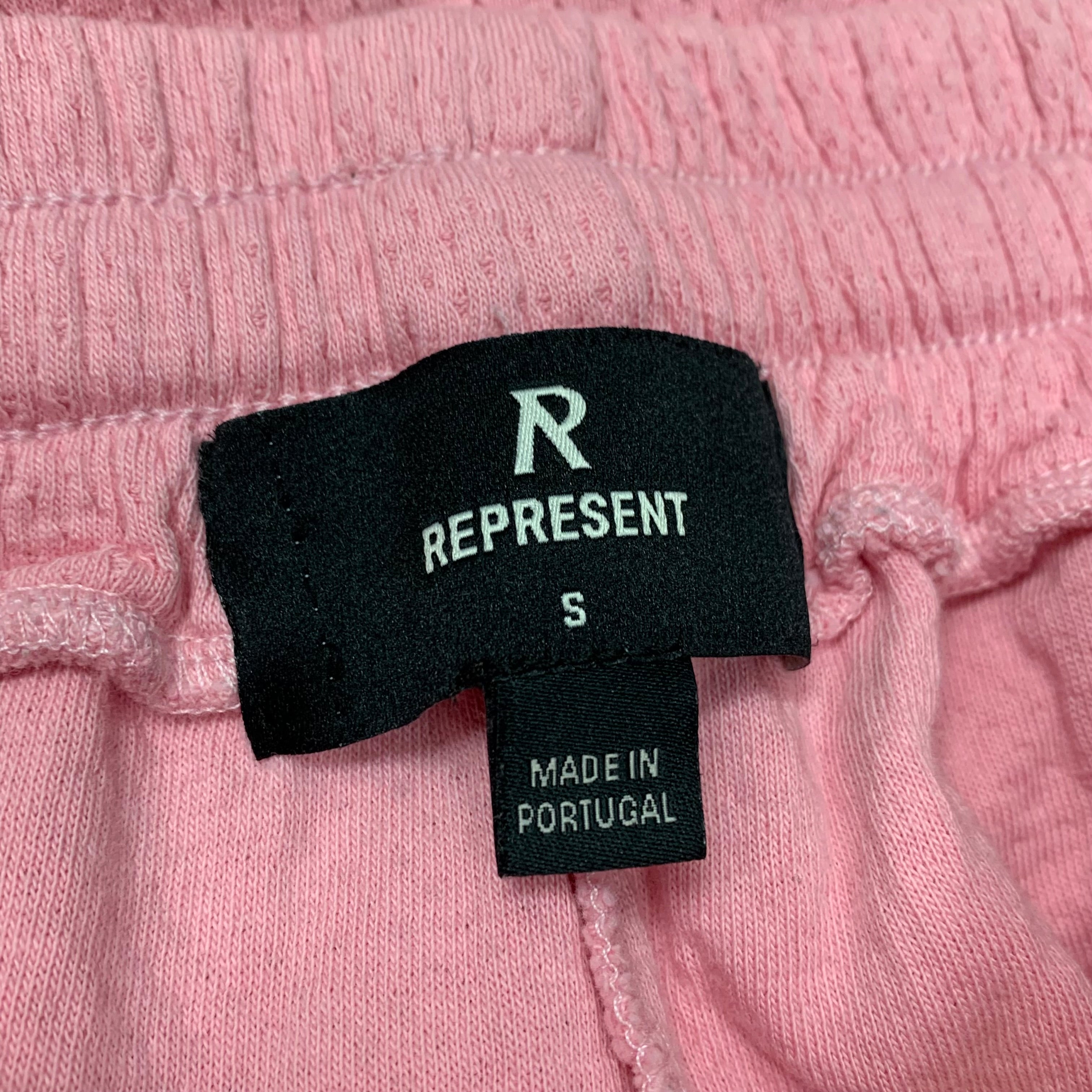 Represent Small Shorts Owners Club Script Pink Mesh Zip Bottoms