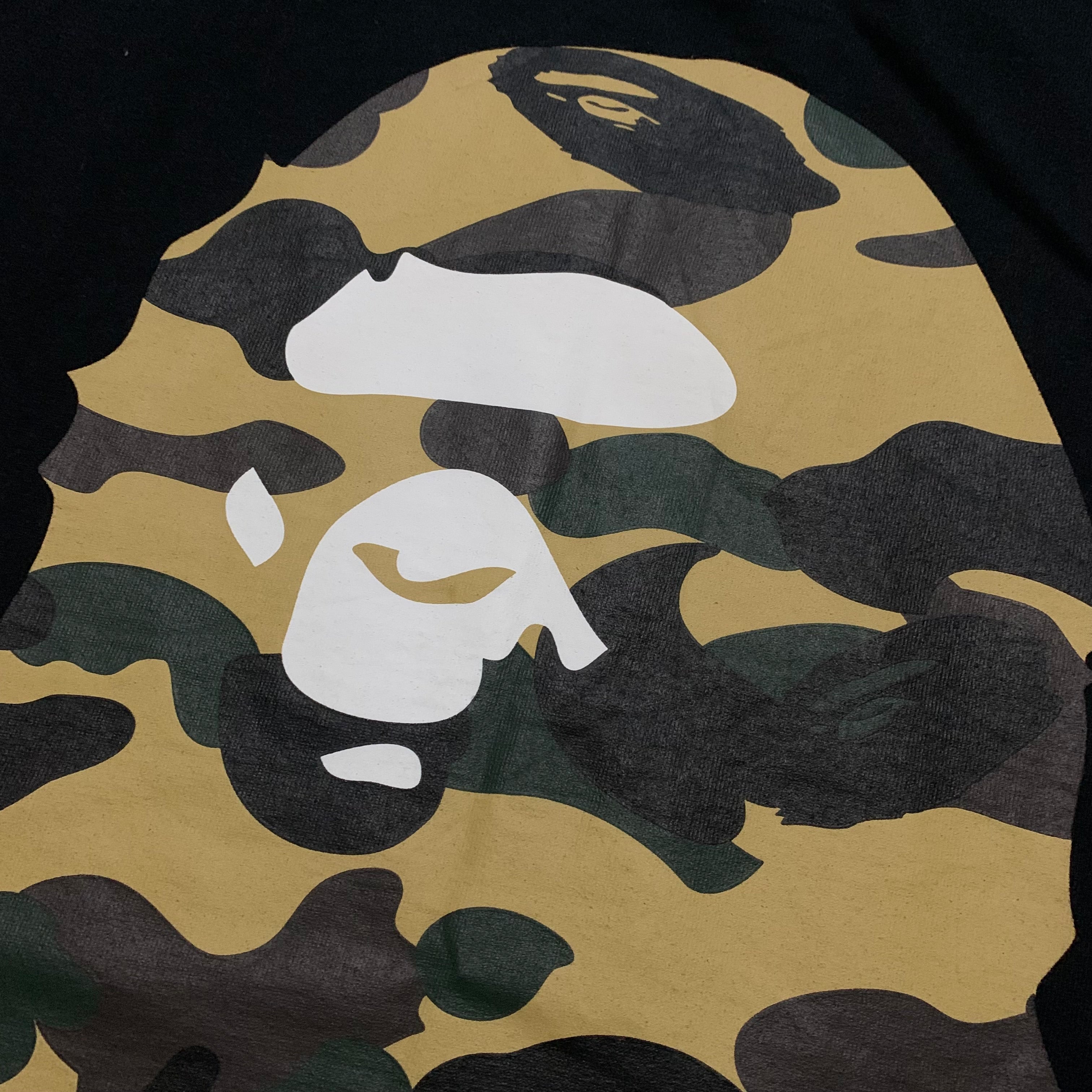 Bape Large Big Ape Head 1st Camo Black Tee A Bathing Ape