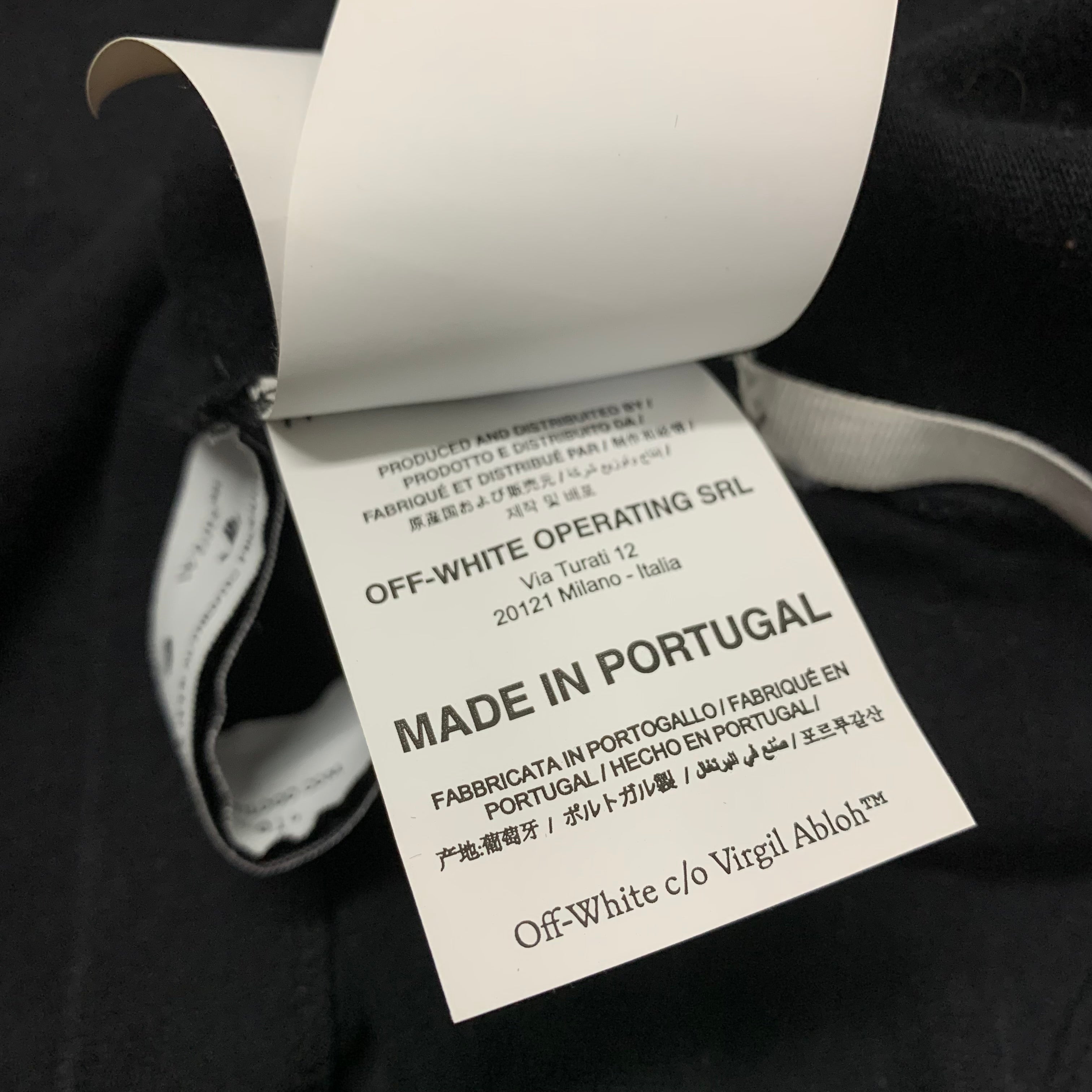 Off White Large Tee Acrylic Arrows Black T-Shirt Virgil Abloh