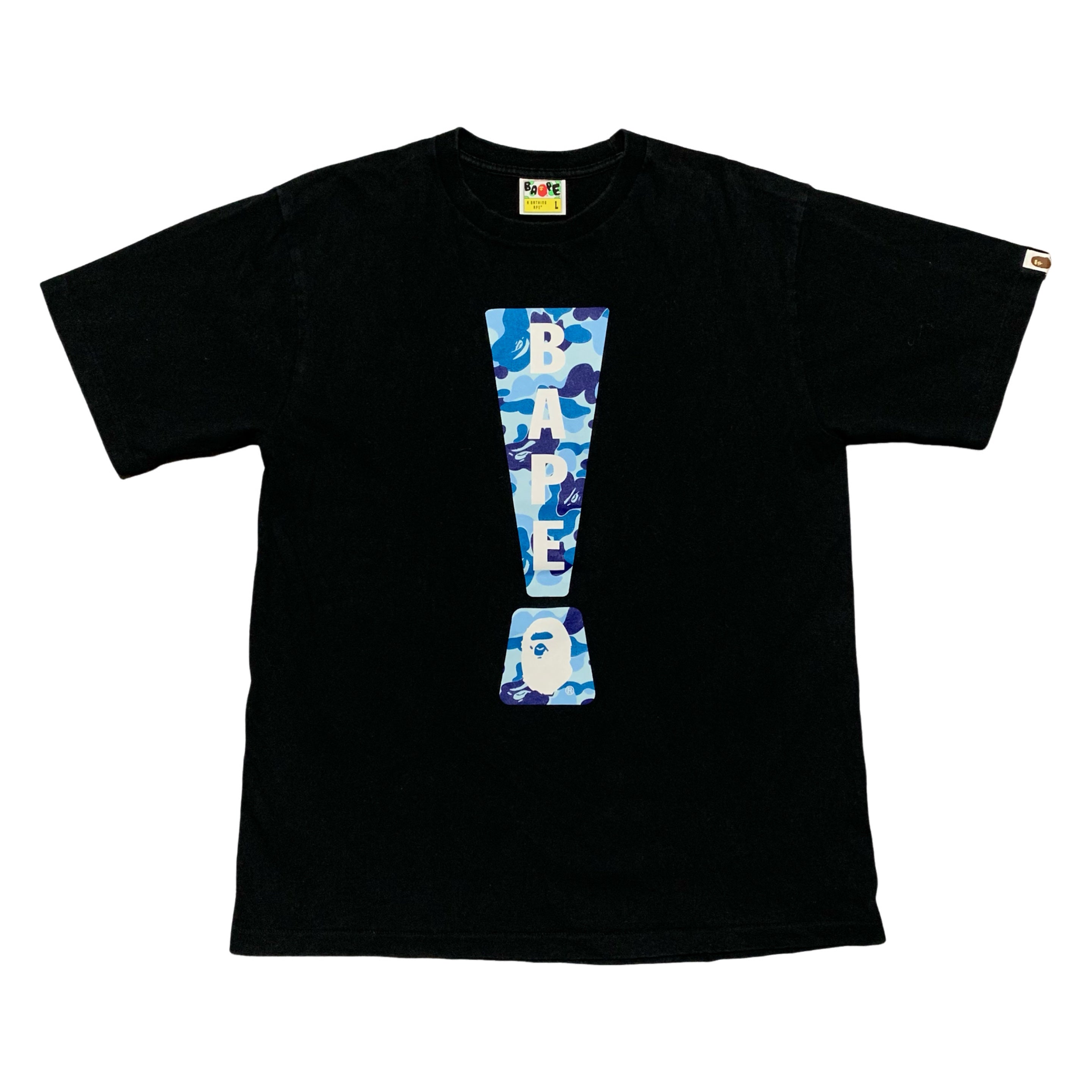 Bape Large Blue ABC Punctuation Black Tee A Bathing Ape