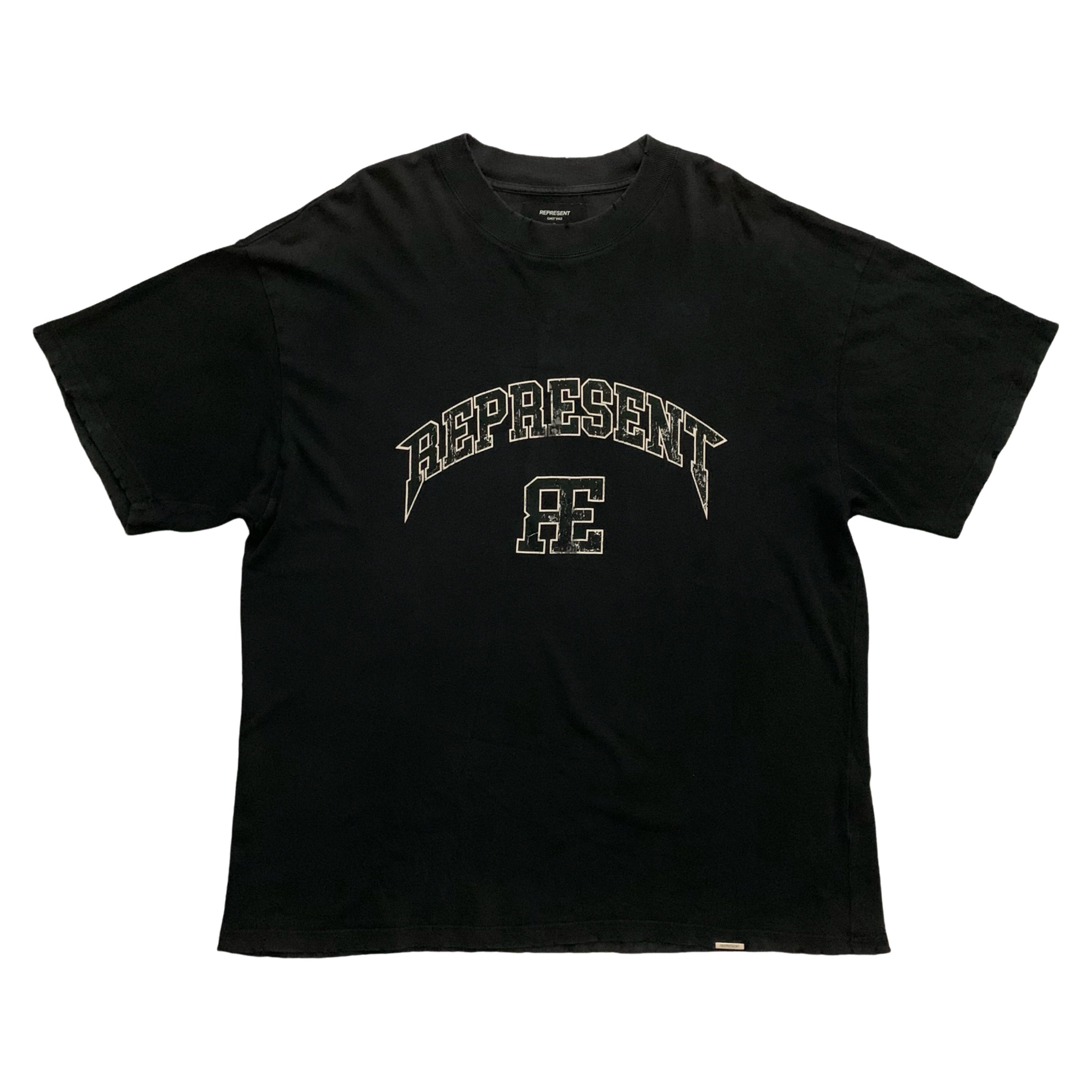 Represent XL Varsity Logo Vintage Black Tee