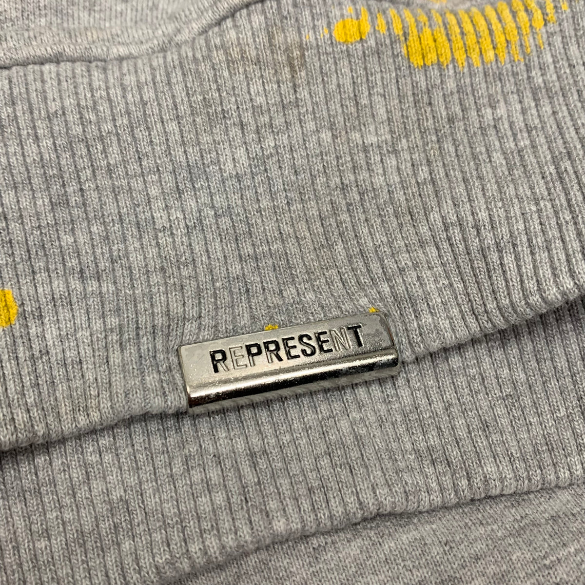 Represent Medium Sweatshirt Bespoke Commissions Grey Crewneck Paint Splatter