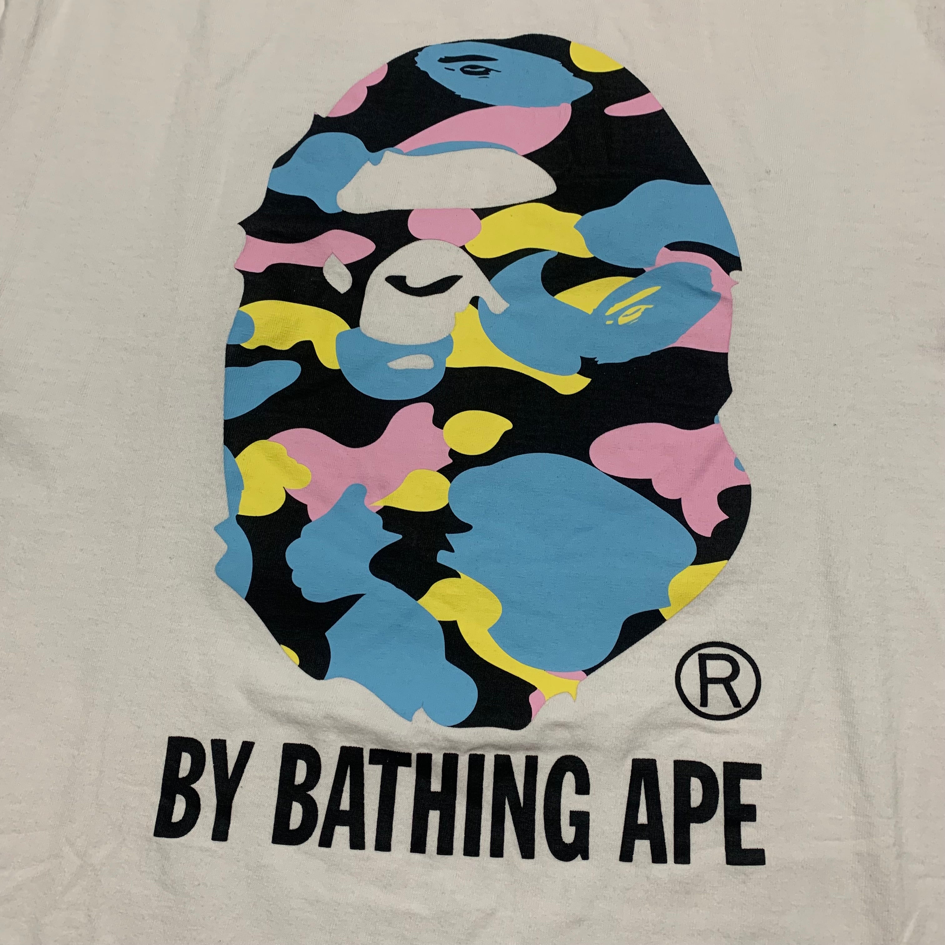 Bape Large Cotton Candy Ape Head White Tee A Bathing Ape