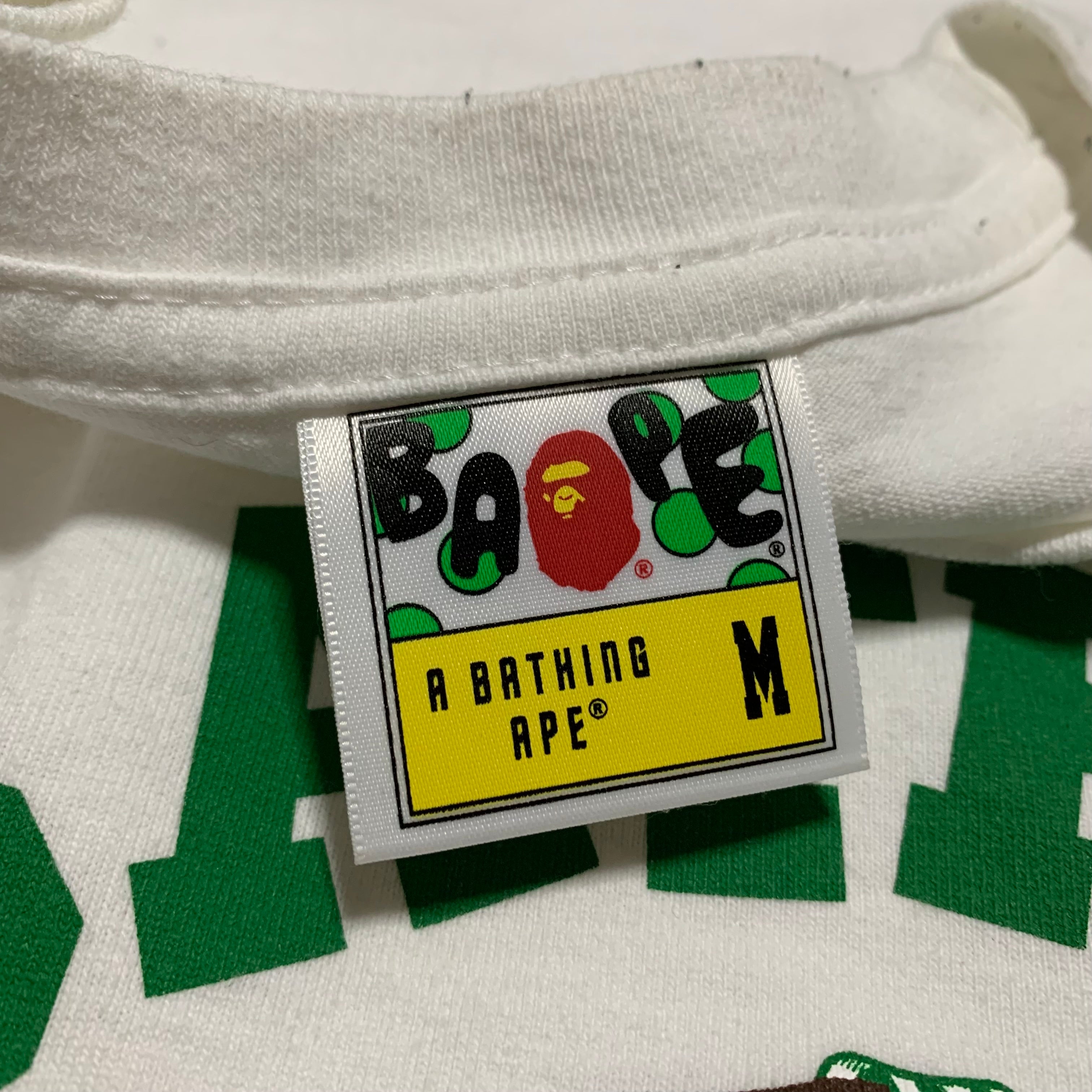 Bape Medium Christmas College White Tee A Bathing Ape