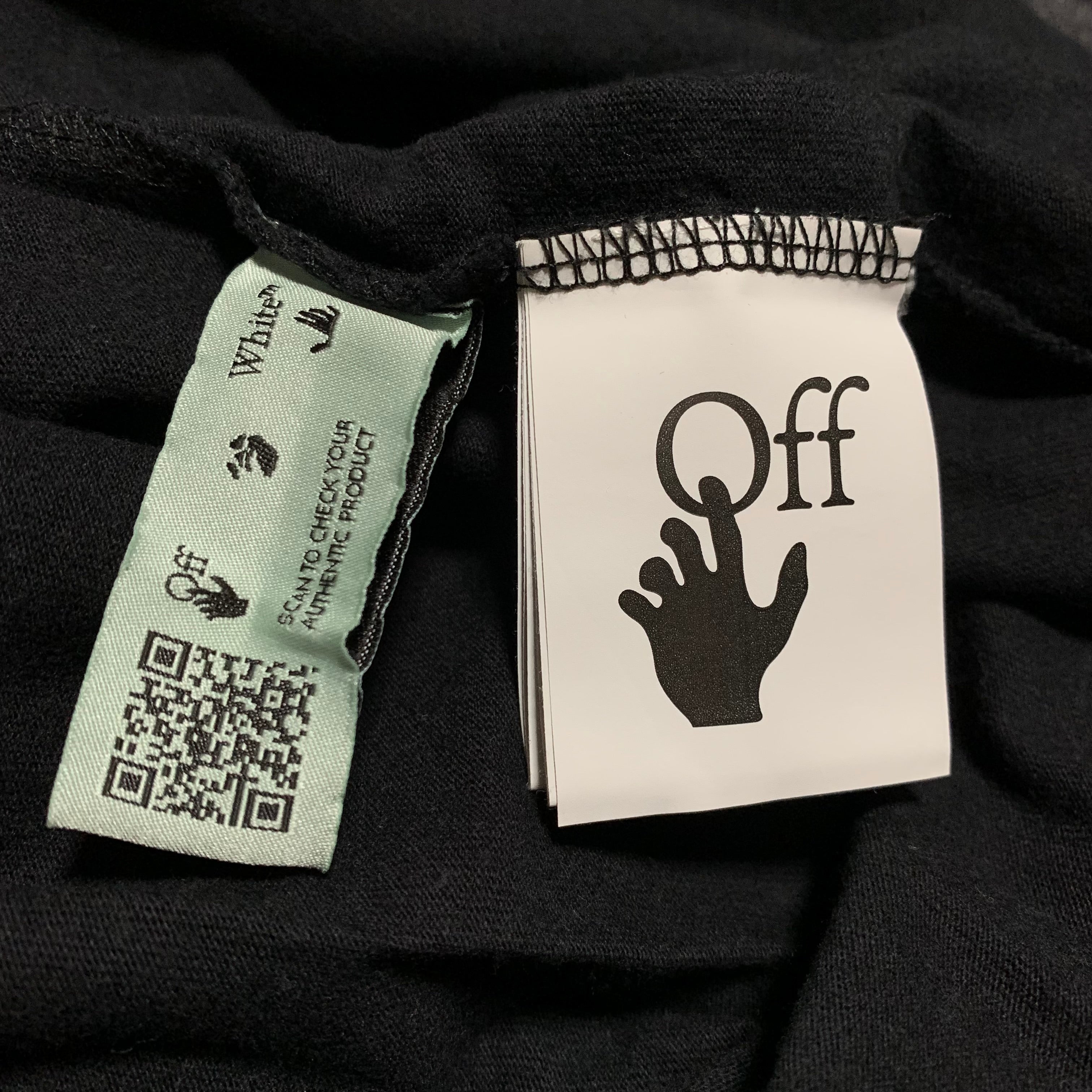 Off White Medium Mona Lisa Blurred Arrows Black Tee Virgil Abloh