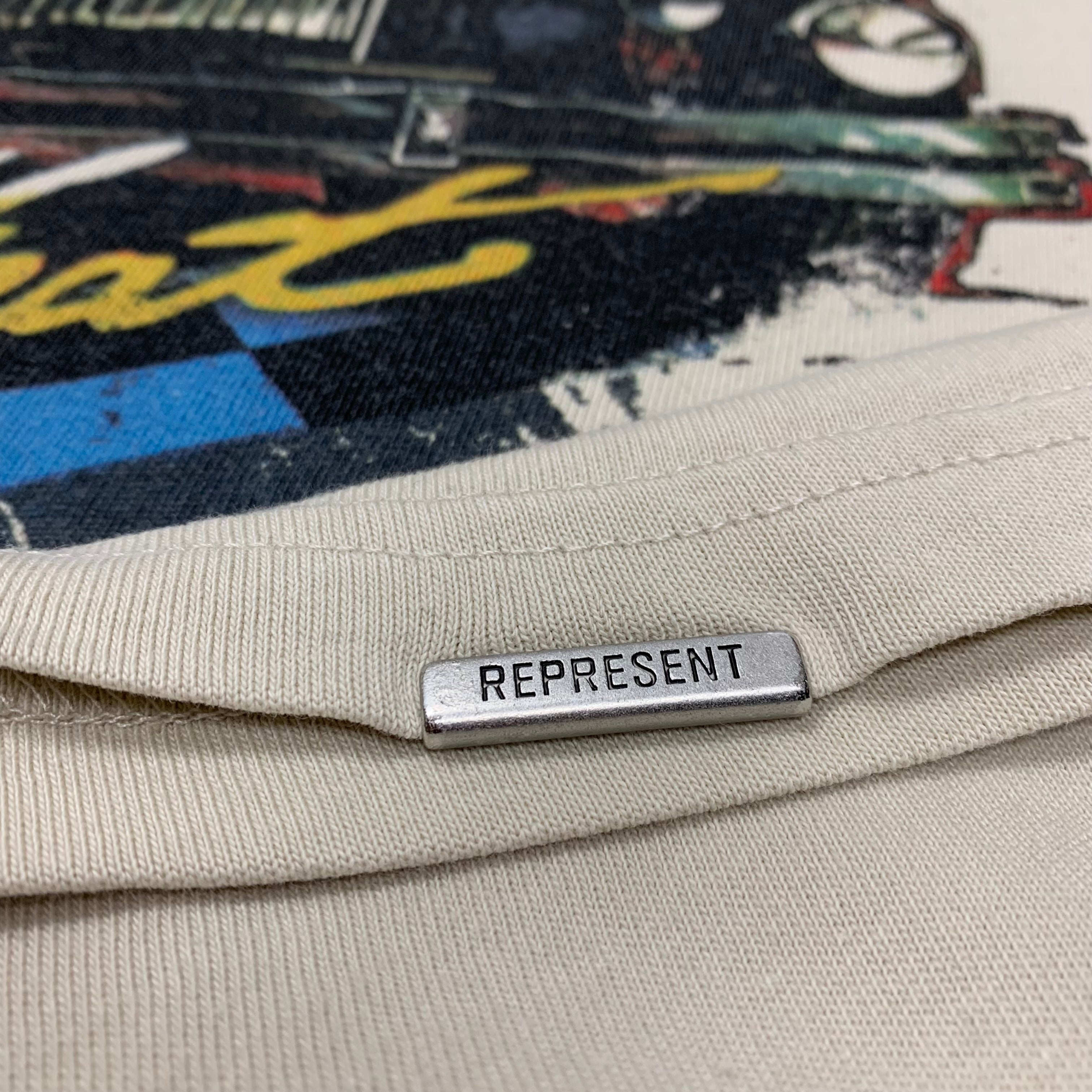 Represent XXL Car Graphic Vintage White T-Shirt