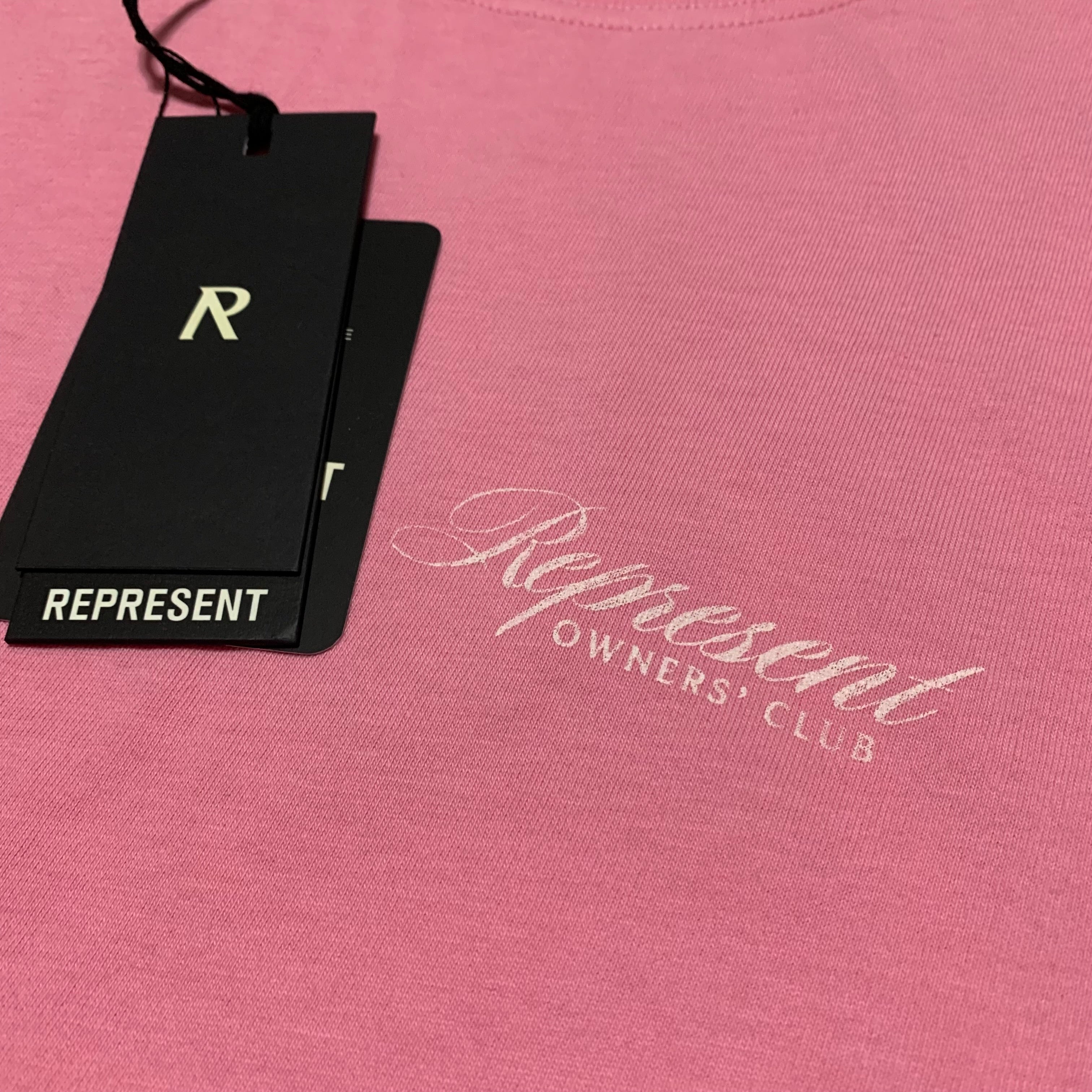 Represent Small Pink Owners Club Script Tee