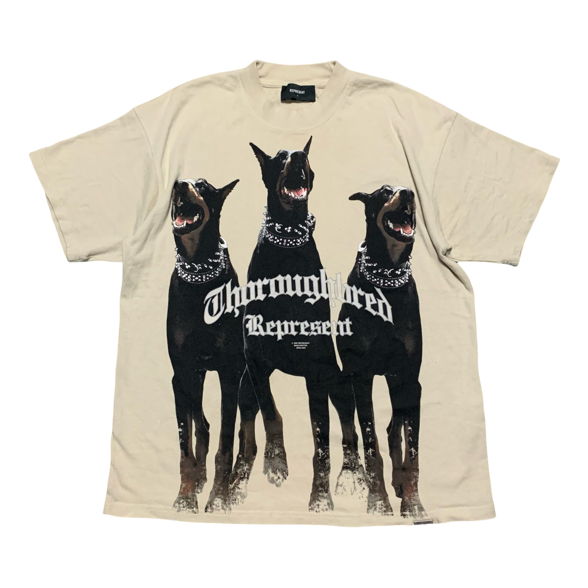 Represent Small Thoroughbred Dog Vintage White Tee