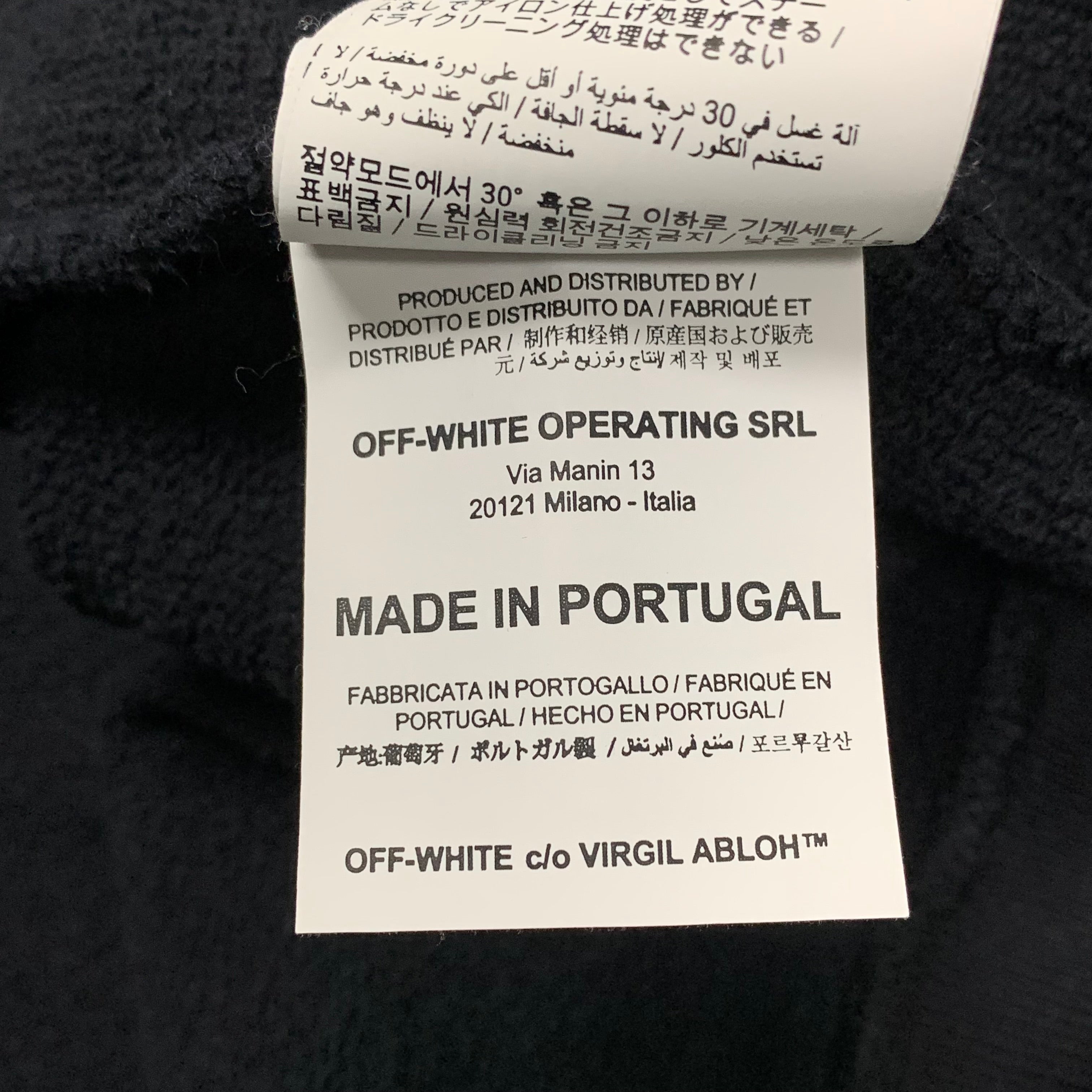 Off White XL Sweatshirt Fence Arrows Black Crewneck Virgil Abloh