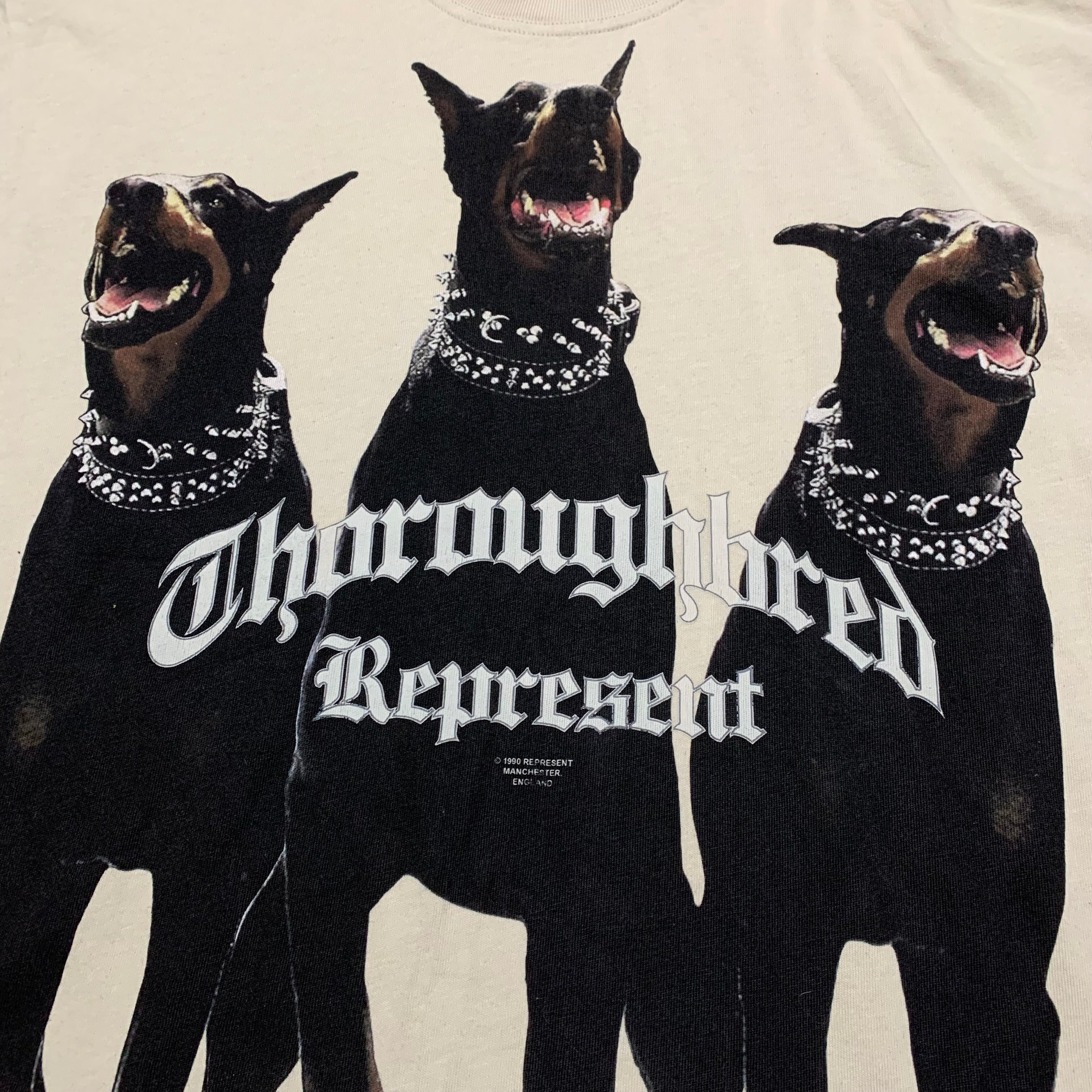 Represent Small Thoroughbred Dog Vintage White Tee