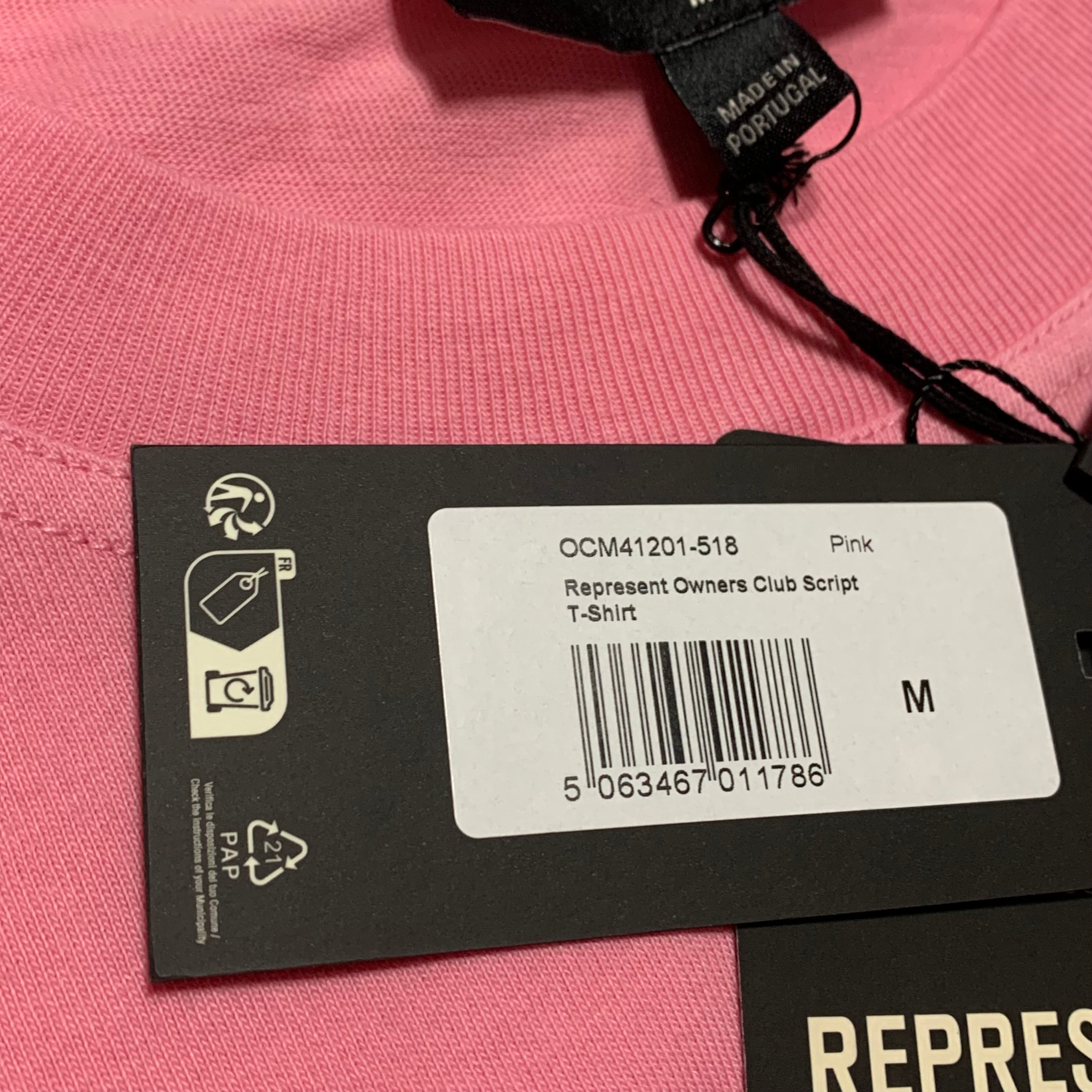 Represent Medium Owners Club Script Pink Tee