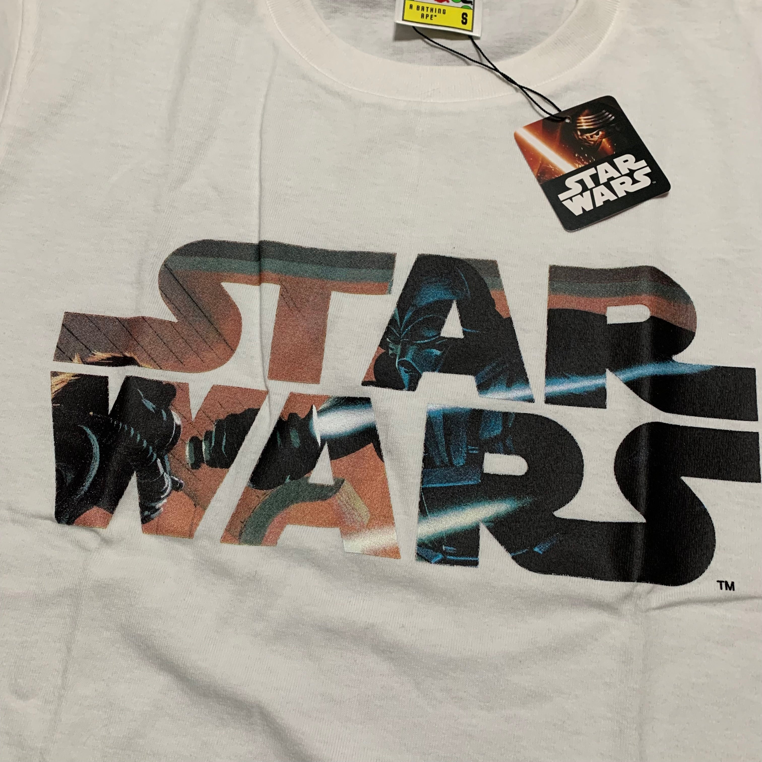 Bape Small Star Wars Darth Vader Concept Art White Tee A Bathing Ape