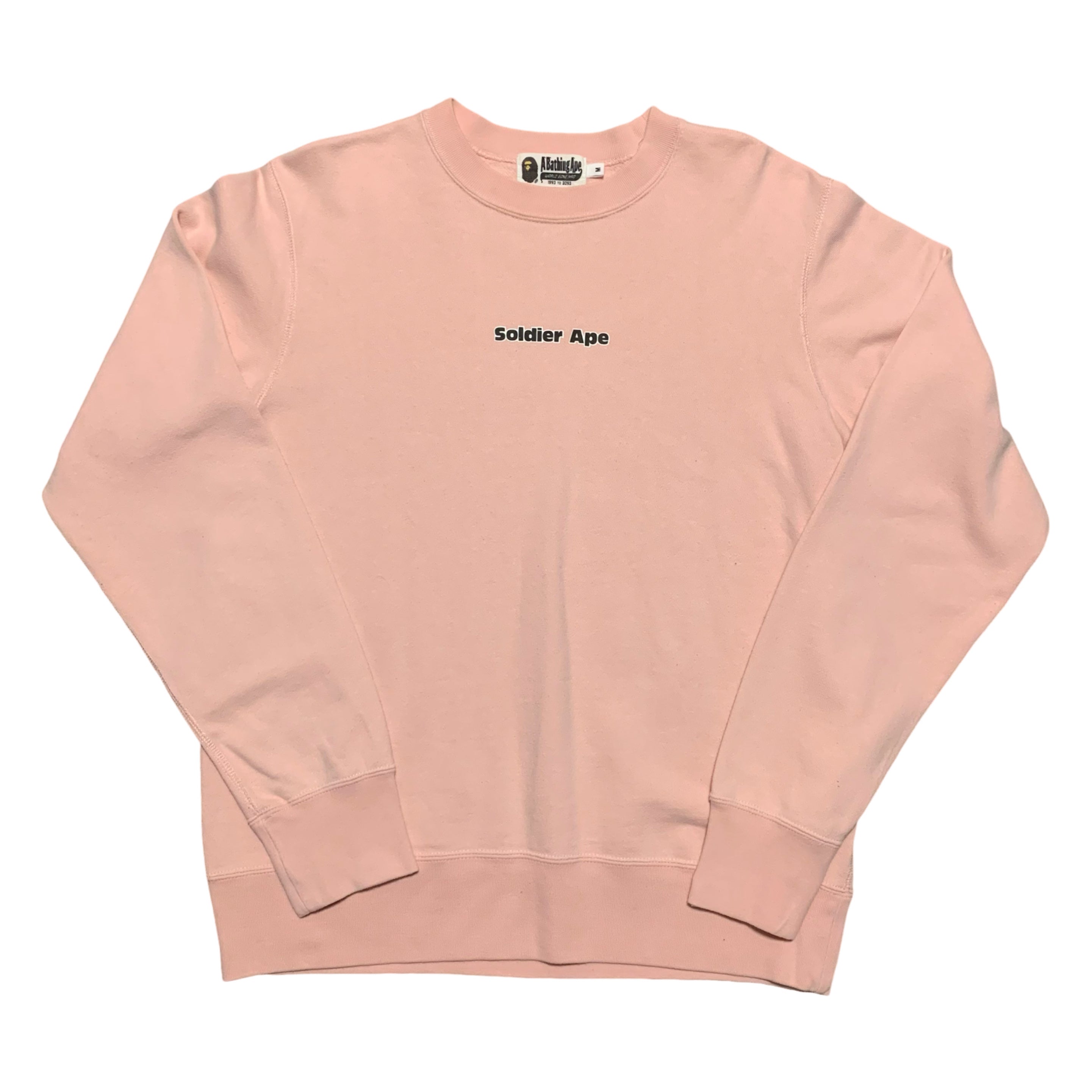 Bape Medium Pink Sweatshirt Crewneck 'World Gone Mad' A Bathing Ape