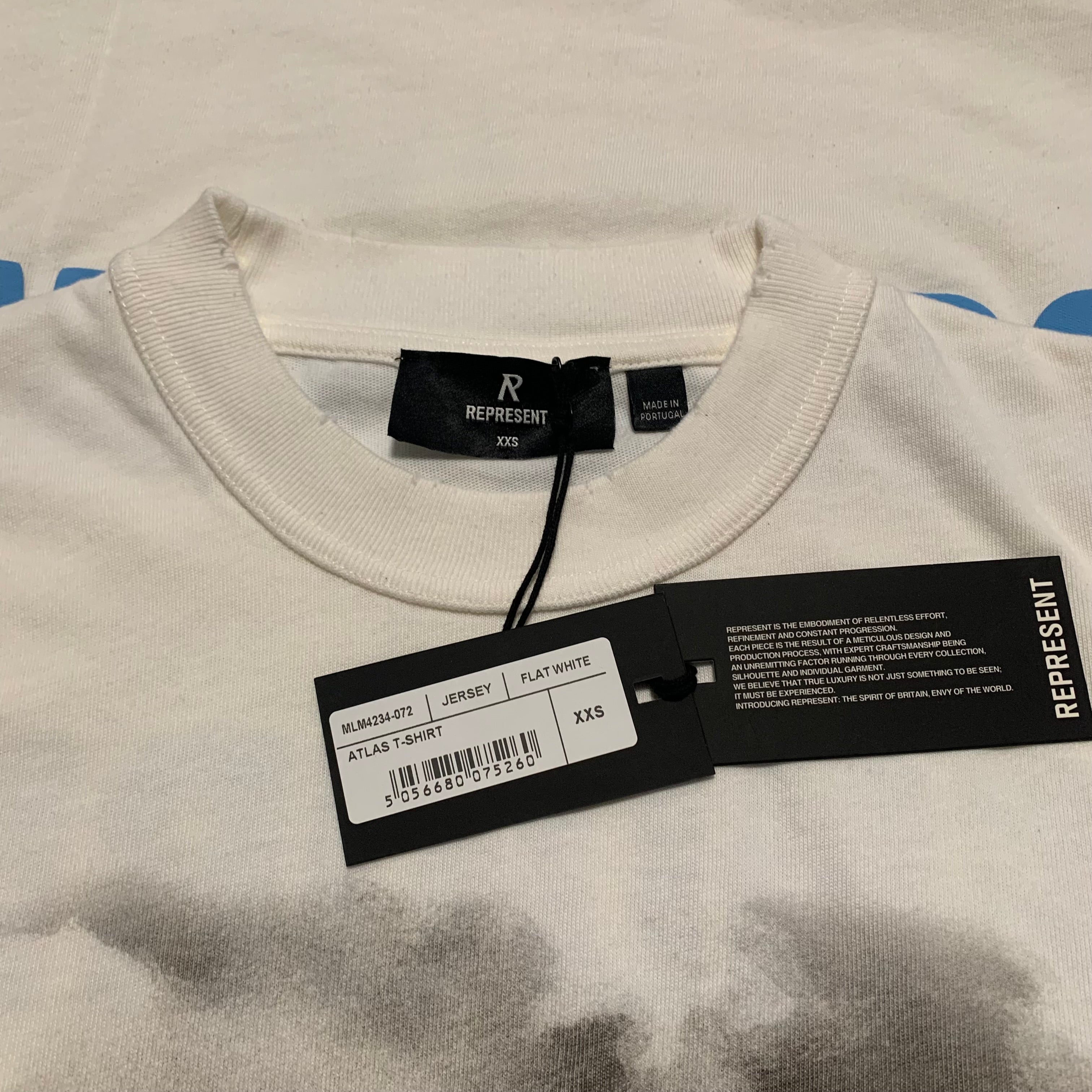 Represent XXS Atlas Flat White Tee