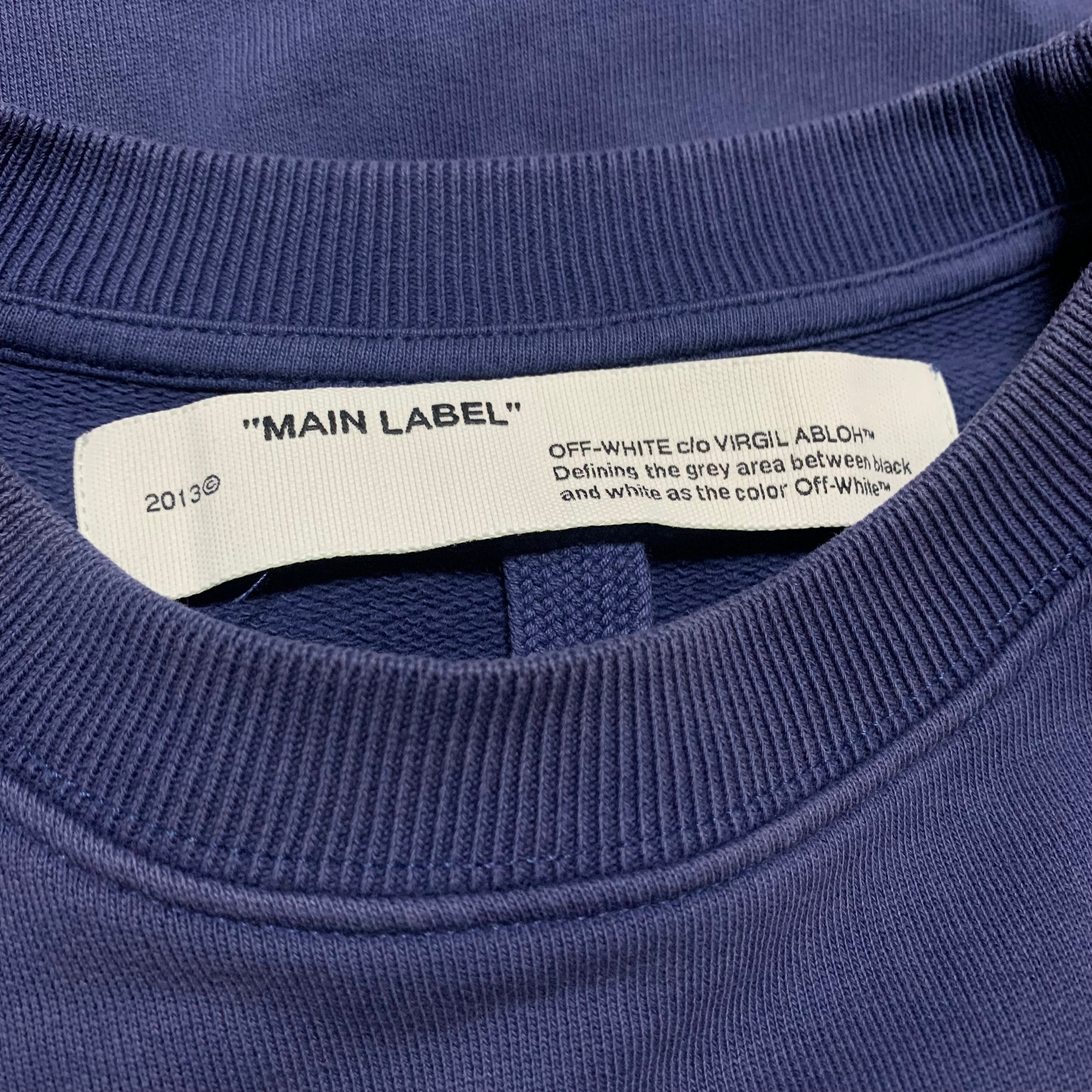 Off White Small Skull Skeleton Blue Sweatshirt Crewneck Virgil Abloh