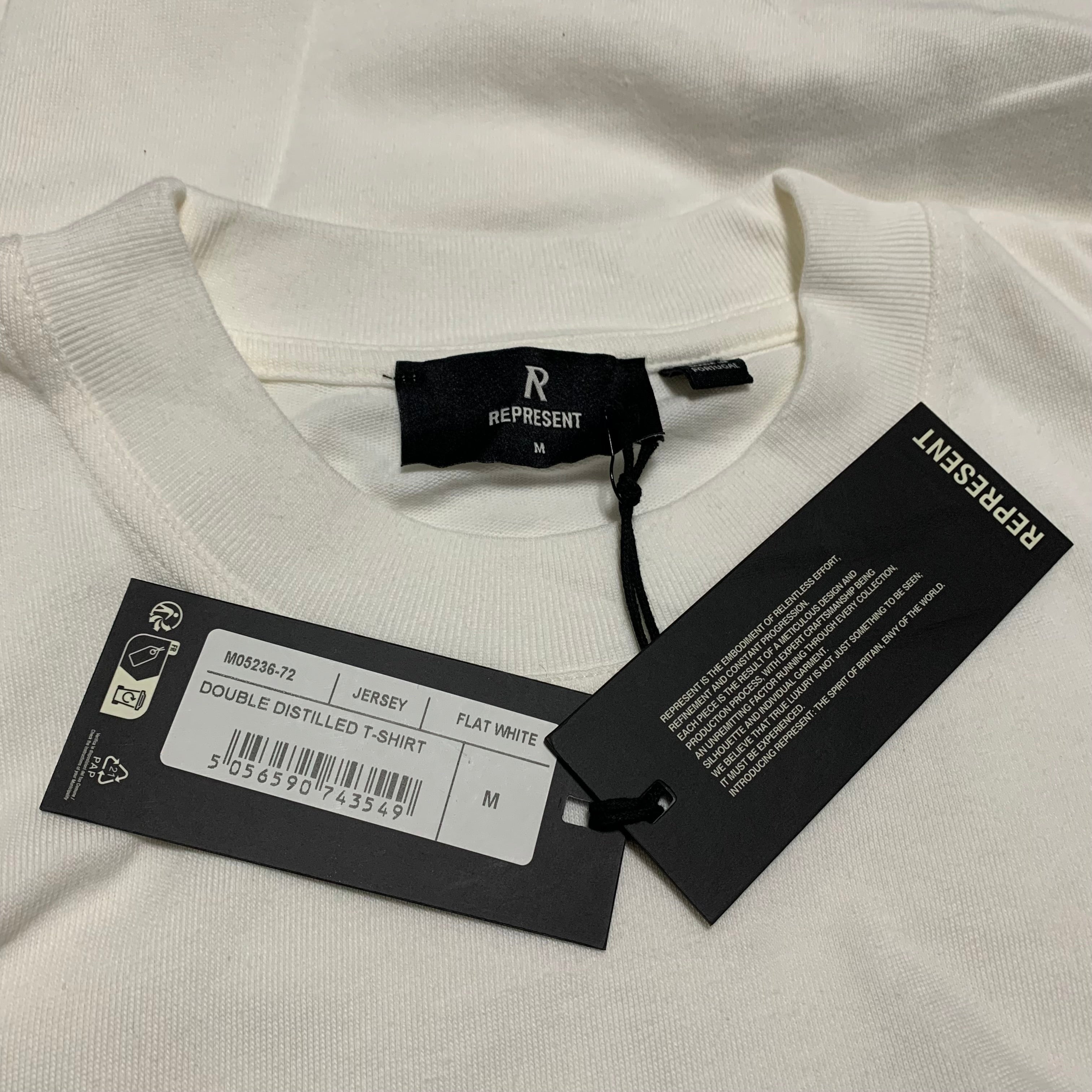 Represent Medium Double Distilled Flat White Tee