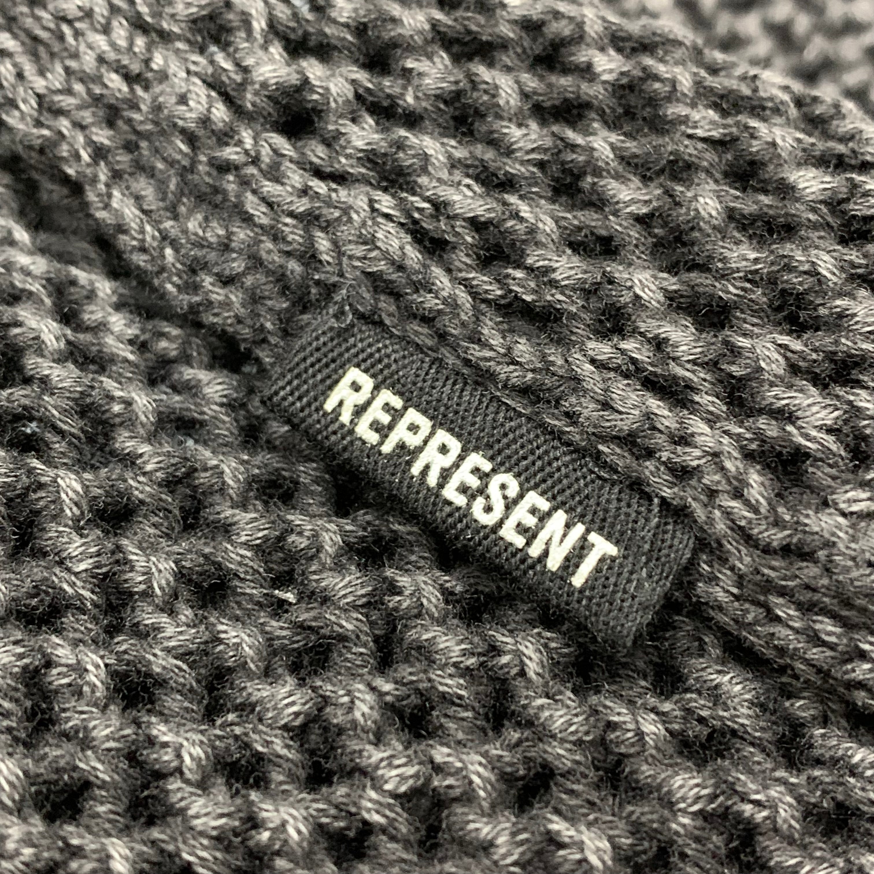 Represent Medium Sweater Open Gauge Knit Jet Black Sweater (RRP £170)