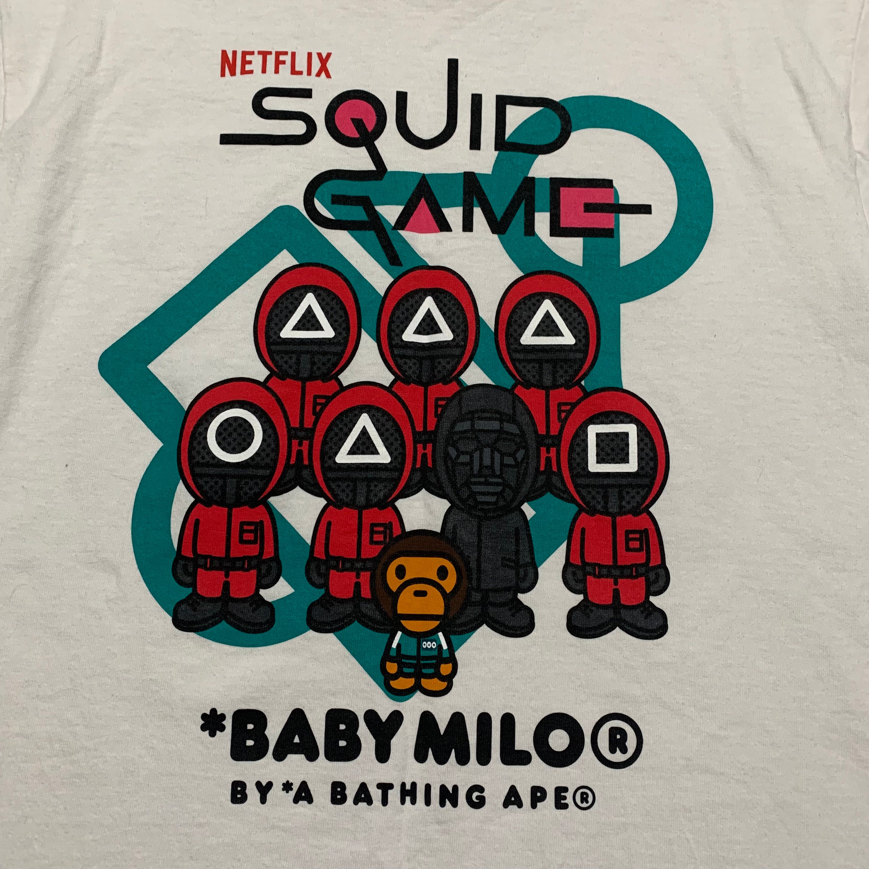 Bape Medium Squid Game Baby Milo White Tee Netflix 2022