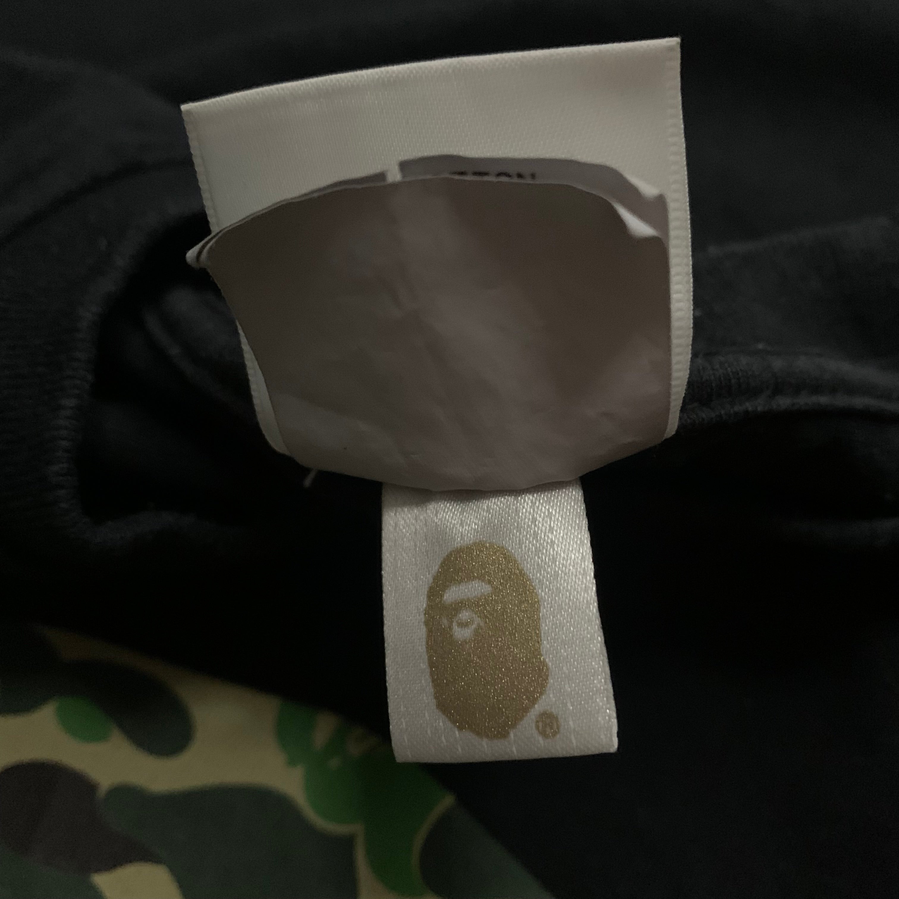 Bape Medium Big Ape Head Green ABC Camo Black Tee