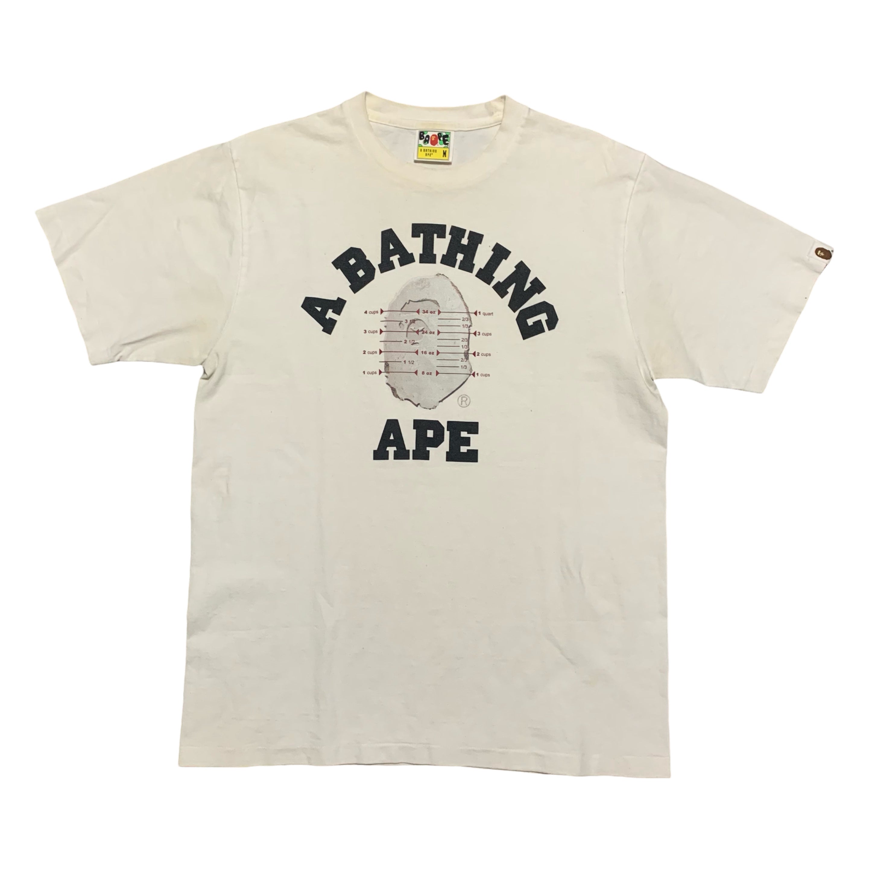 Bape Medium Pusha T College White Tee A Bathing Ape