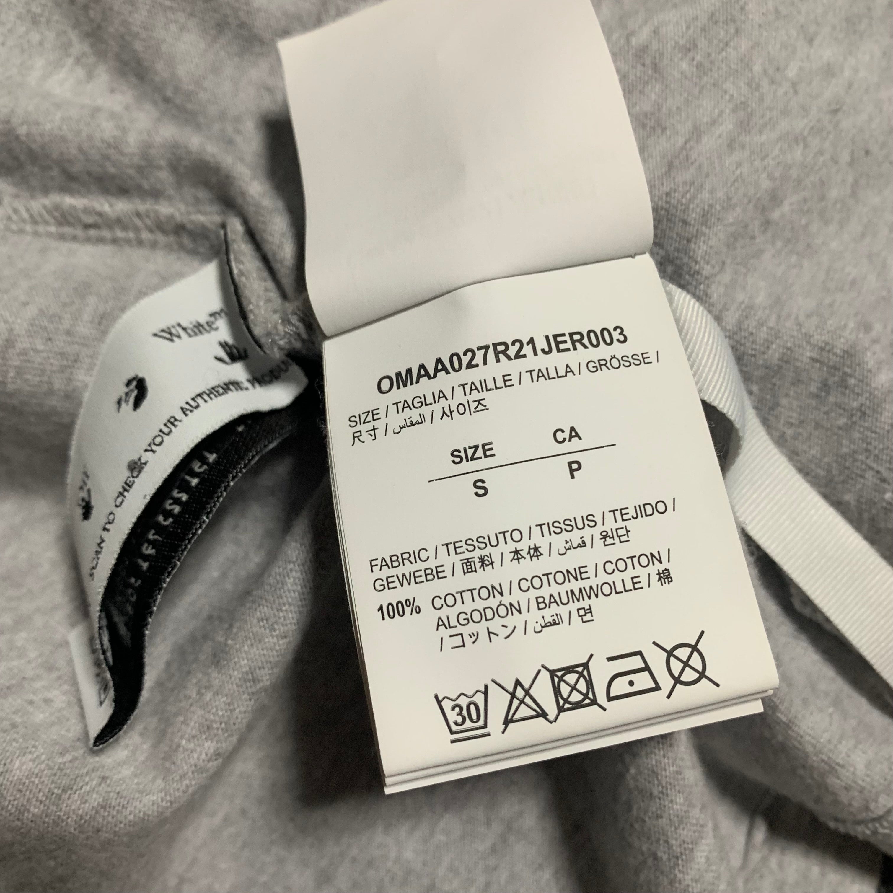 Off White Small Marker Arrows Grey Tee Virgil Abloh