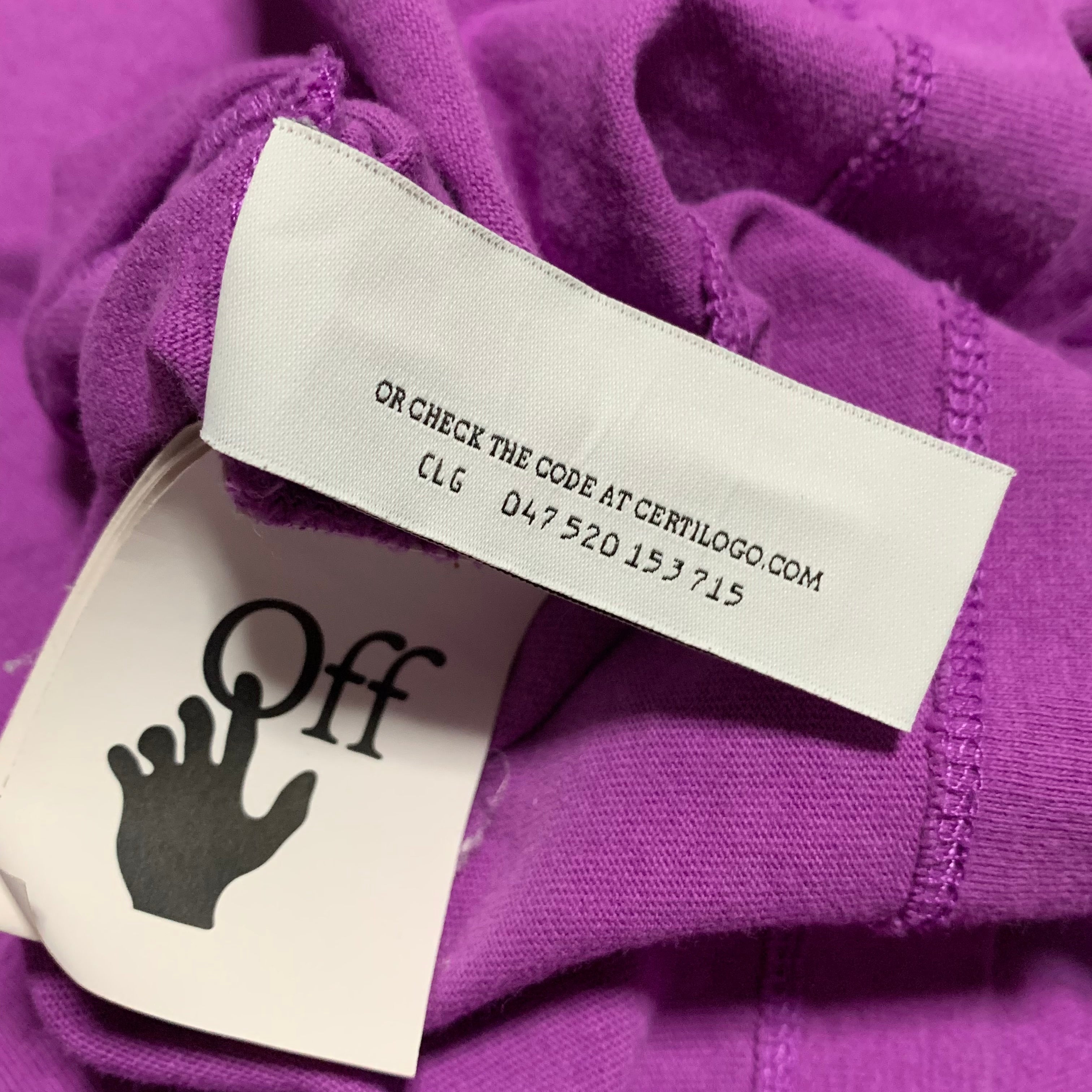Off White Large Diag Tab Purple Tee Virgil Abloh