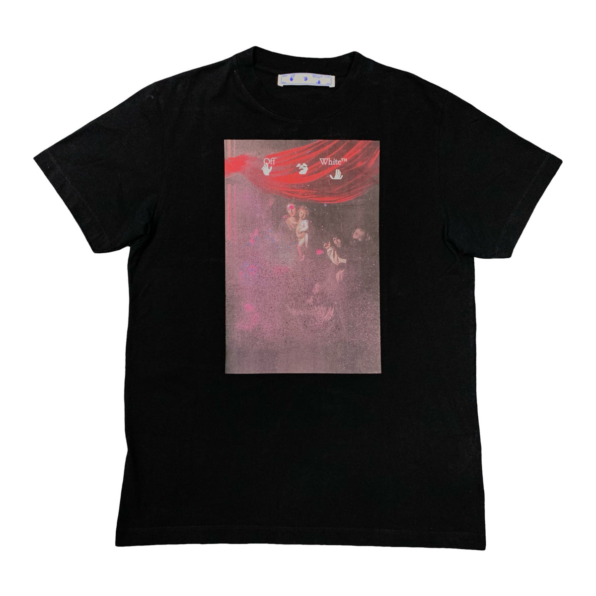 Off White Large Tee Caravaggio Painting Arrows White T-Shirt Virgil Abloh