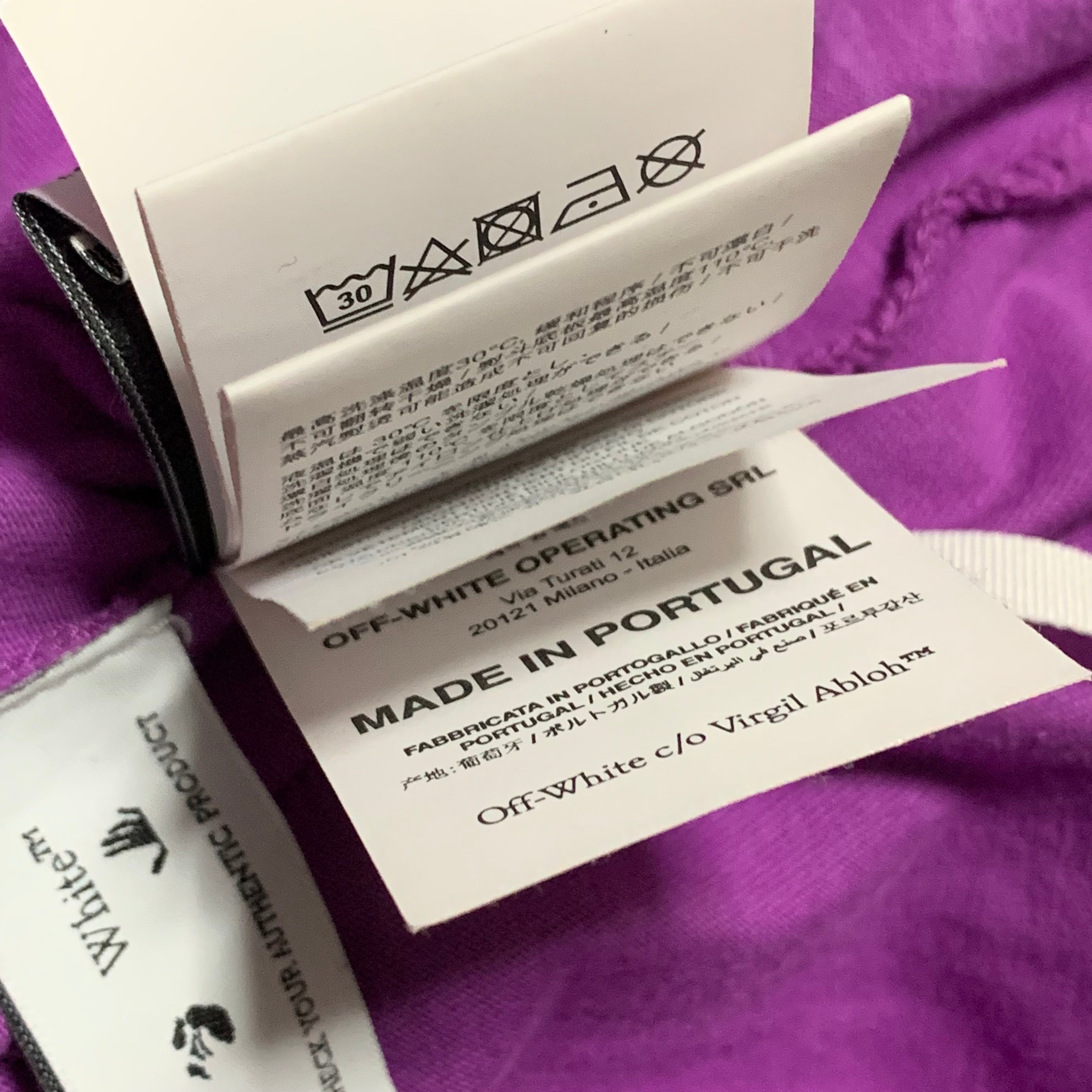 Off White Medium Hand Arrow Purple Tee Virgil Abloh