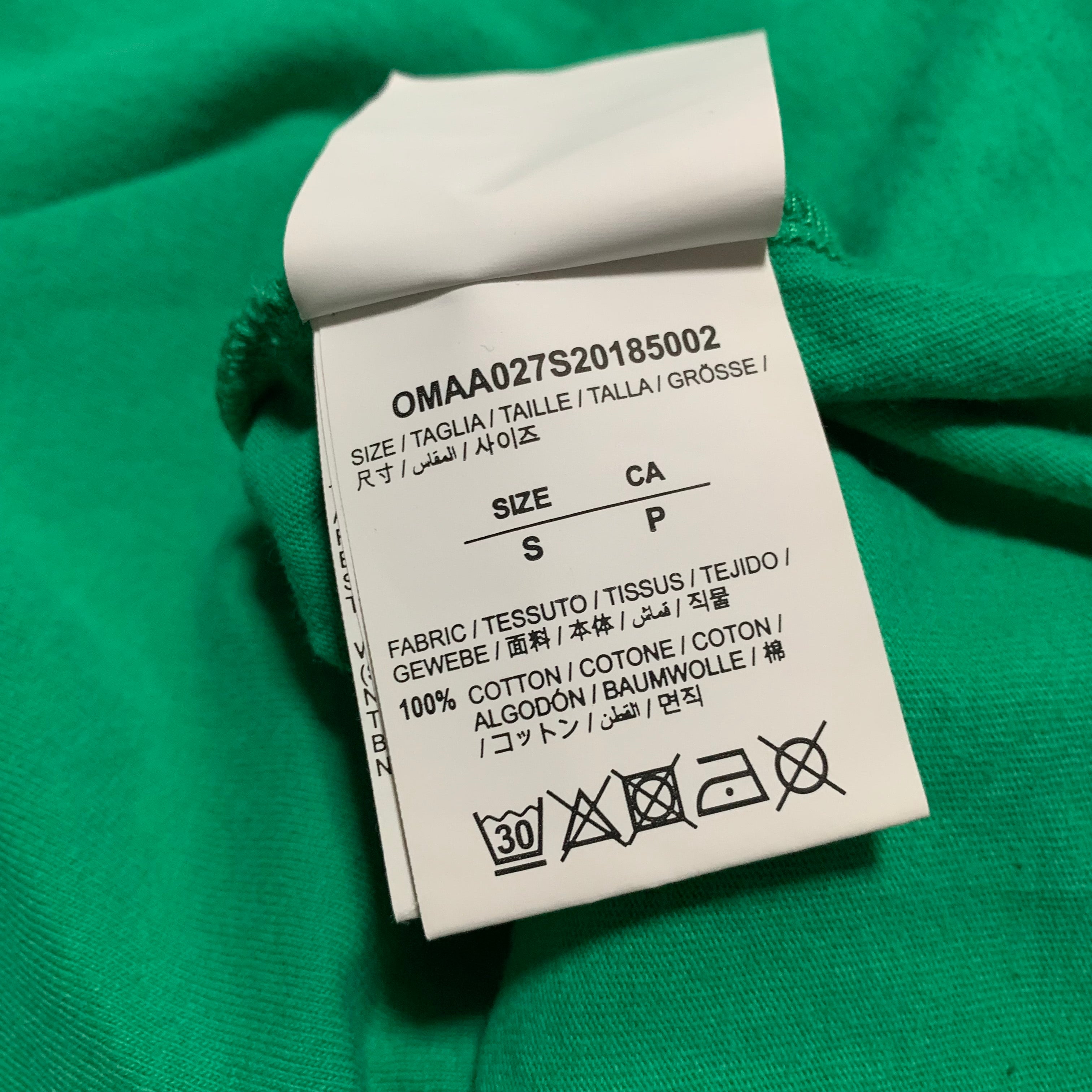 Off White Small Tee Fence Arrows Green T-Shirt Virgil Abloh